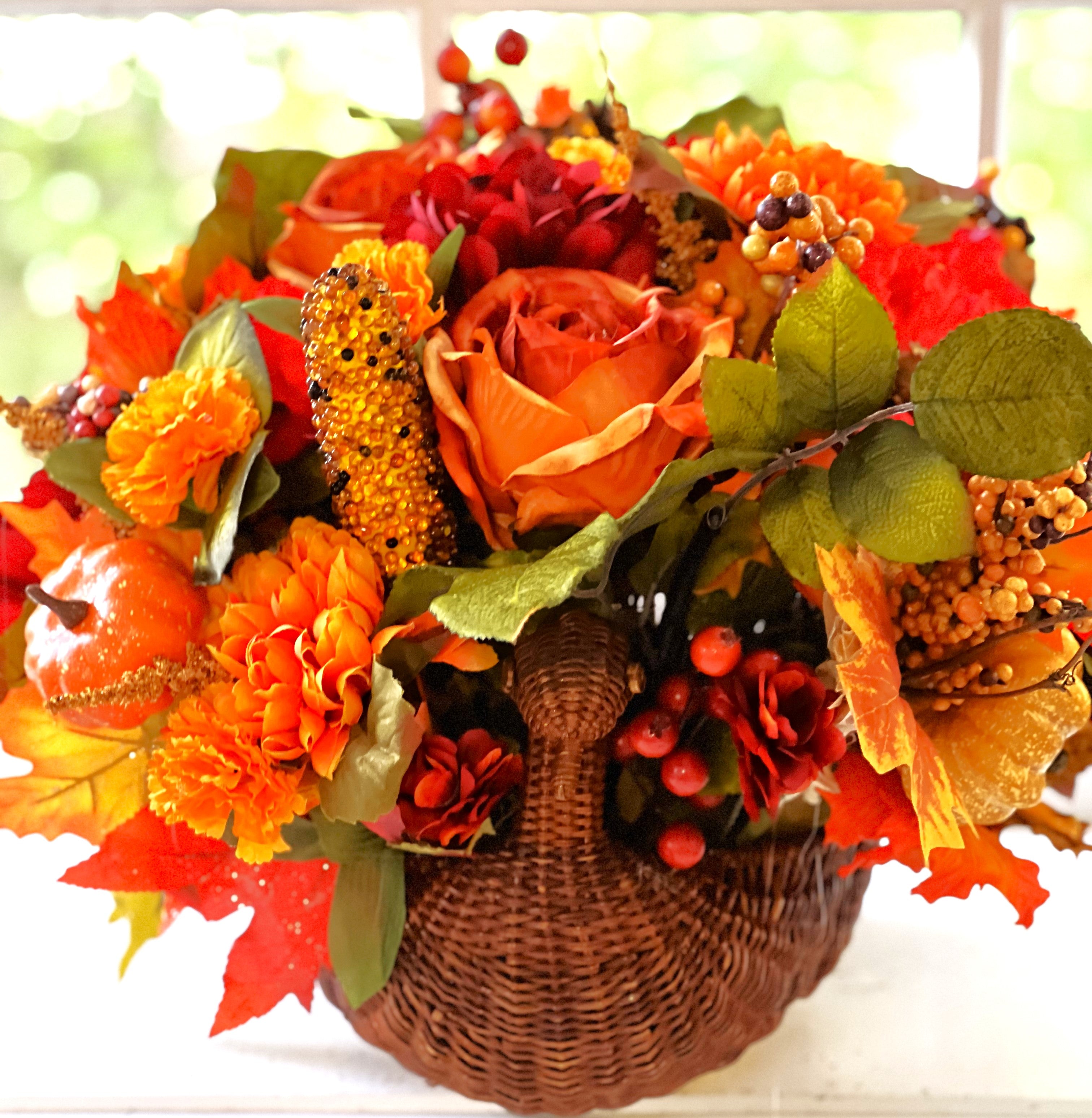 Fall Extravaganza-Table Centerpiece-18"Lx20"Wx11H - Turkey Basket