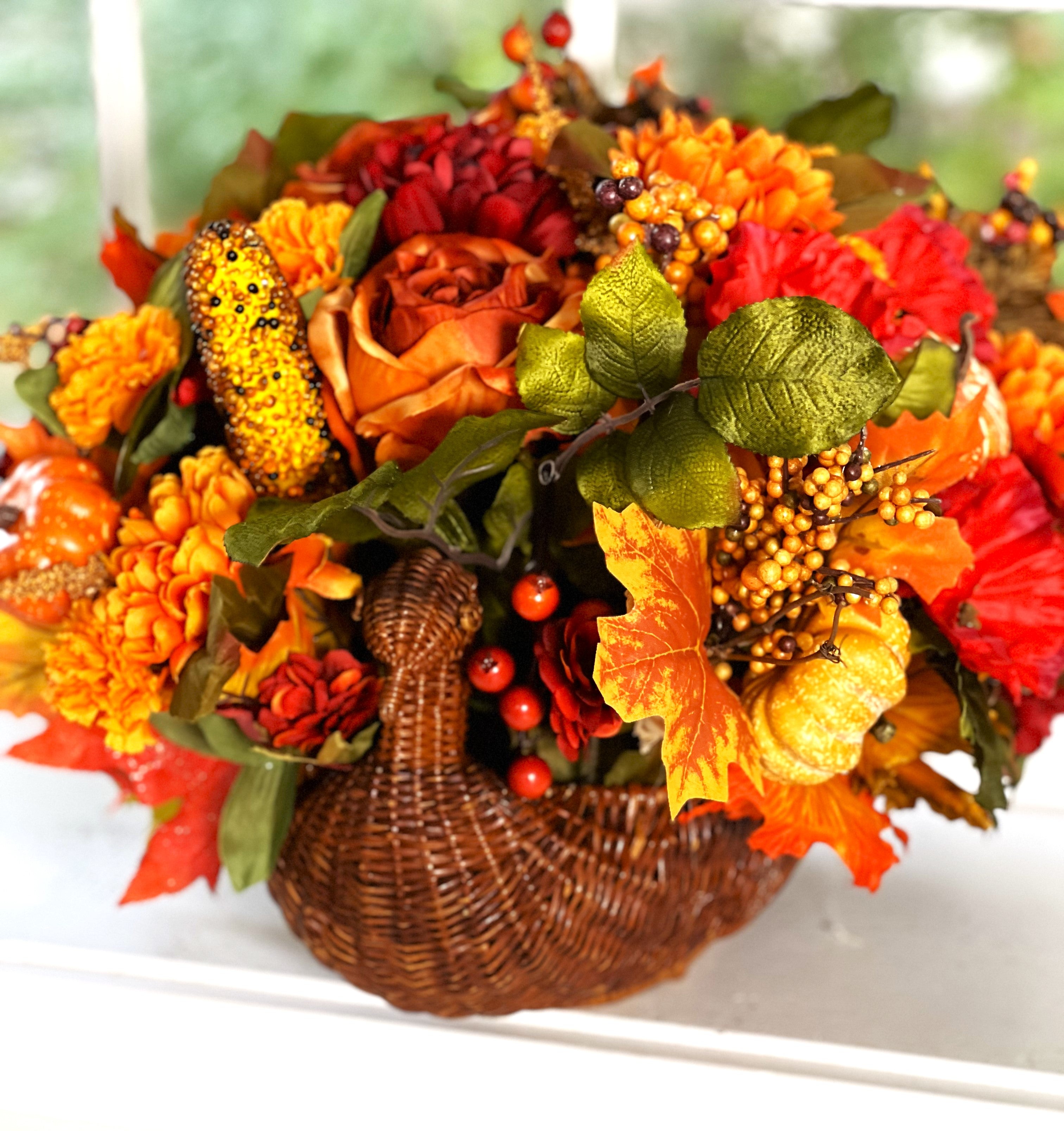 Fall Extravaganza-Table Centerpiece-18"Lx20"Wx11H - Turkey Basket