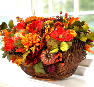 Fall Extravaganza-Table Centerpiece-18"Lx20"Wx11H - Turkey Basket