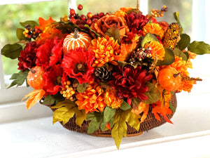 Fall Extravaganza-Table Centerpiece-18"Lx20"Wx11H - Turkey Basket