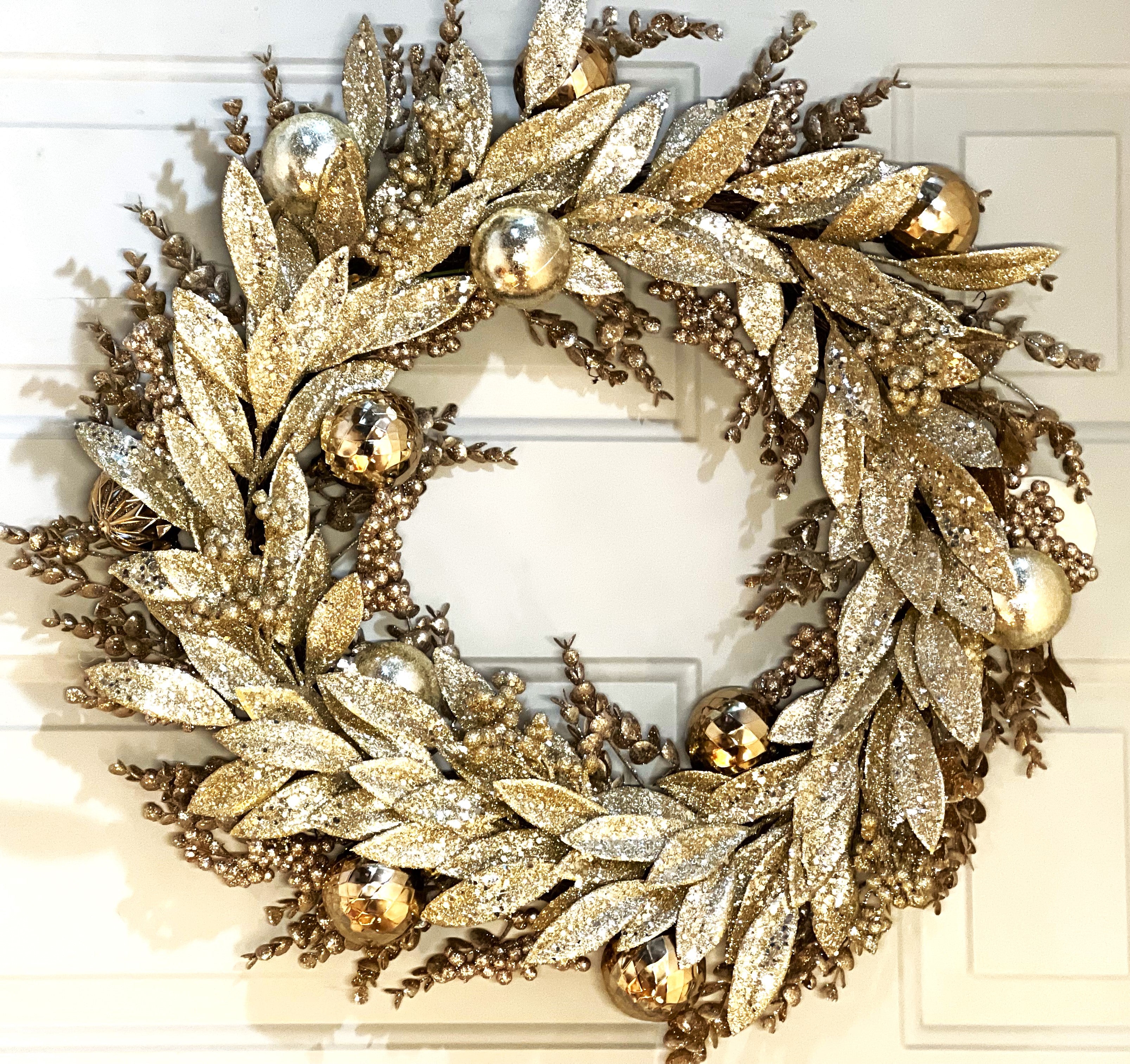 Gold Christmas Noel Wreath  24" Diameter