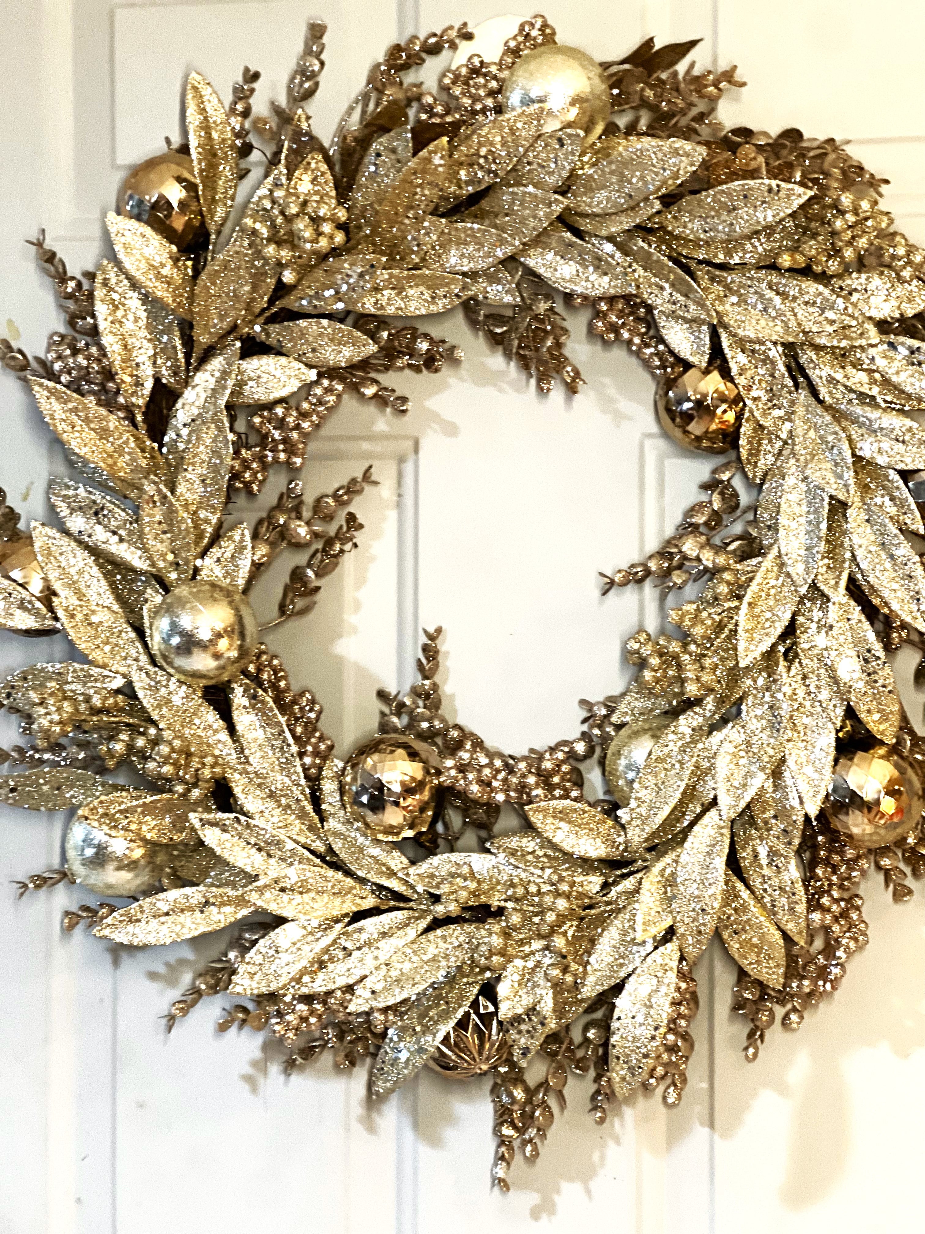 Gold Christmas Noel Wreath  24" Diameter