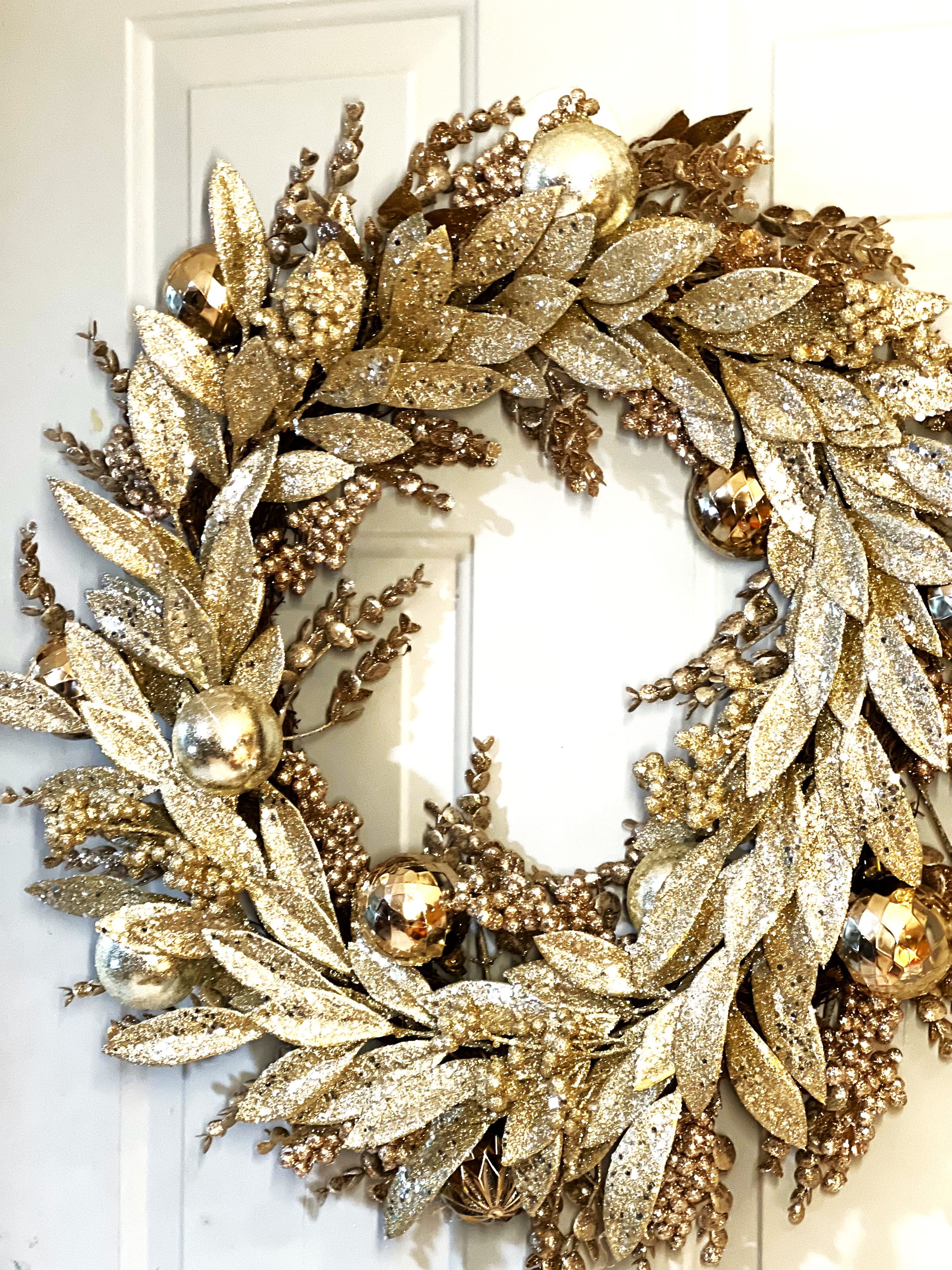 Gold Christmas Noel Wreath  24" Diameter