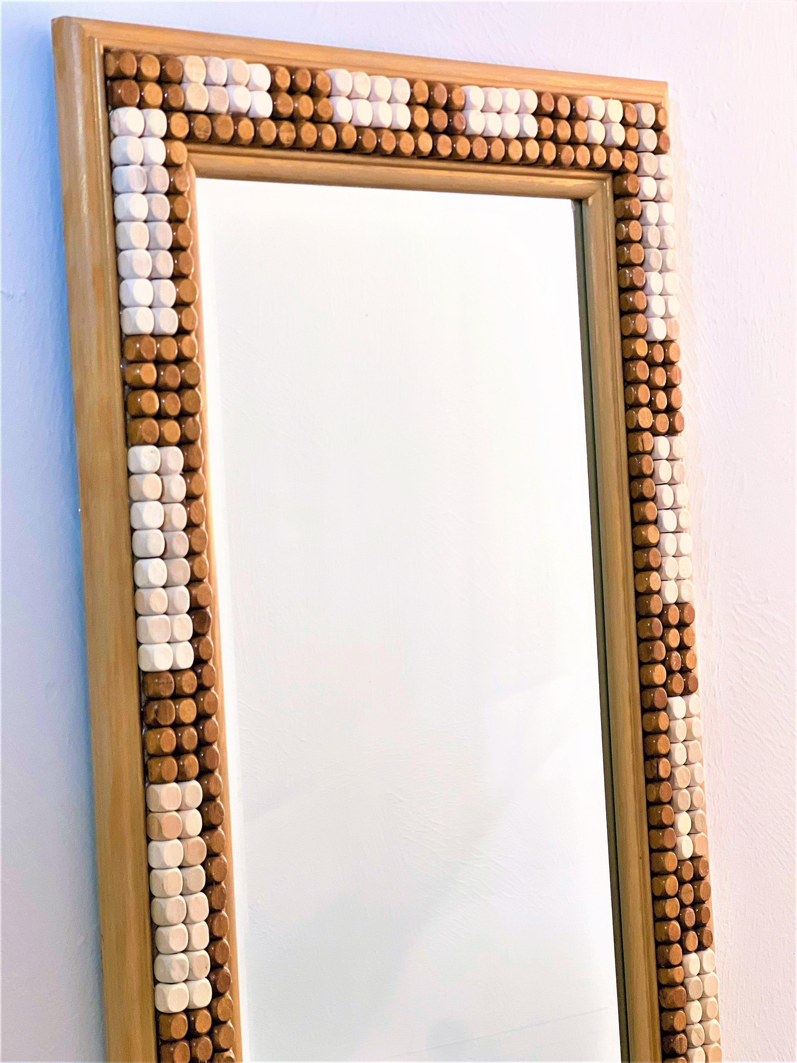 Rectangular Wall Mirror- Beaded Wall Mirror 29"L X 17.5 W