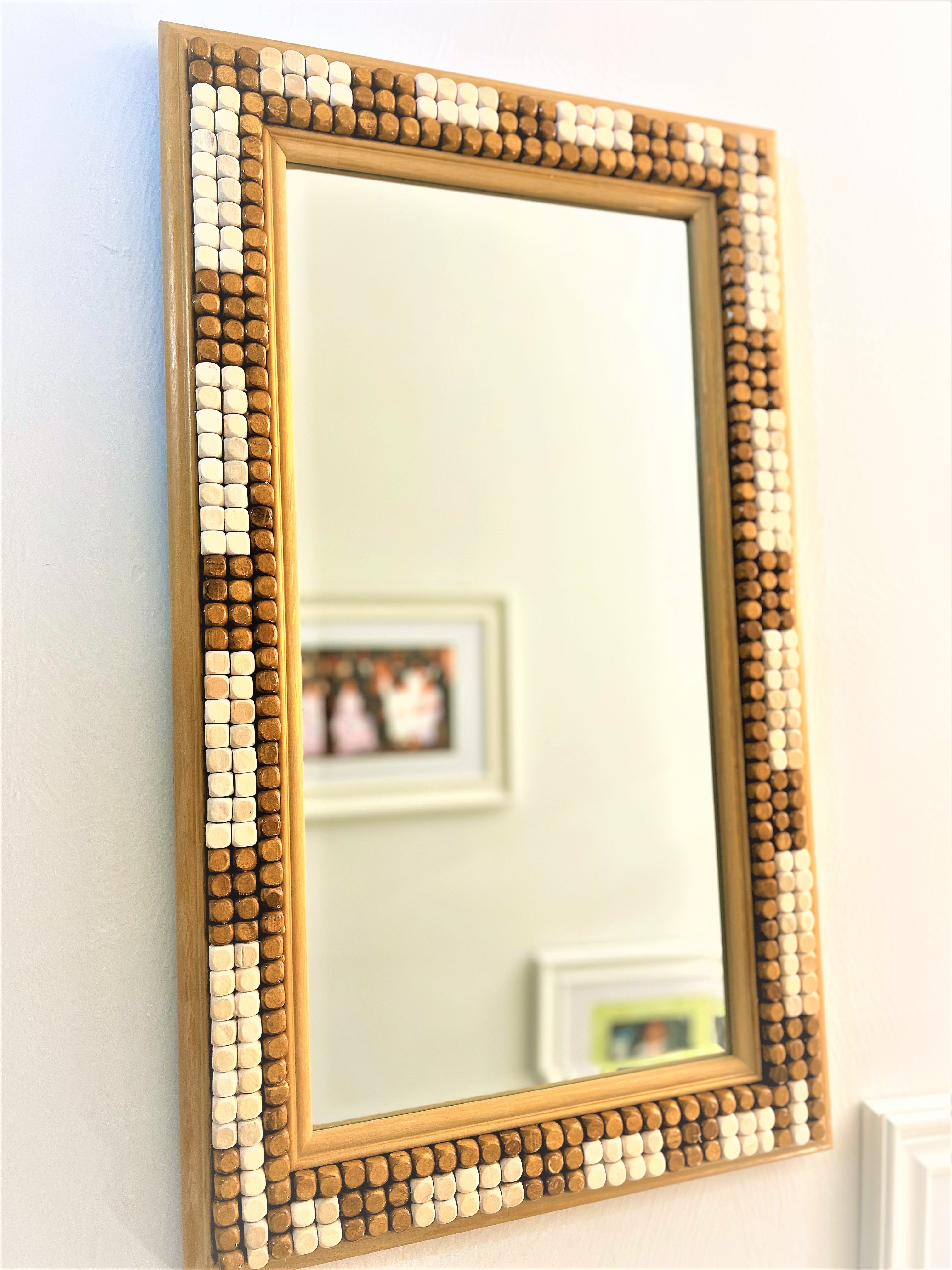 Rectangular Wall Mirror- Beaded Wall Mirror 29"L X 17.5 W