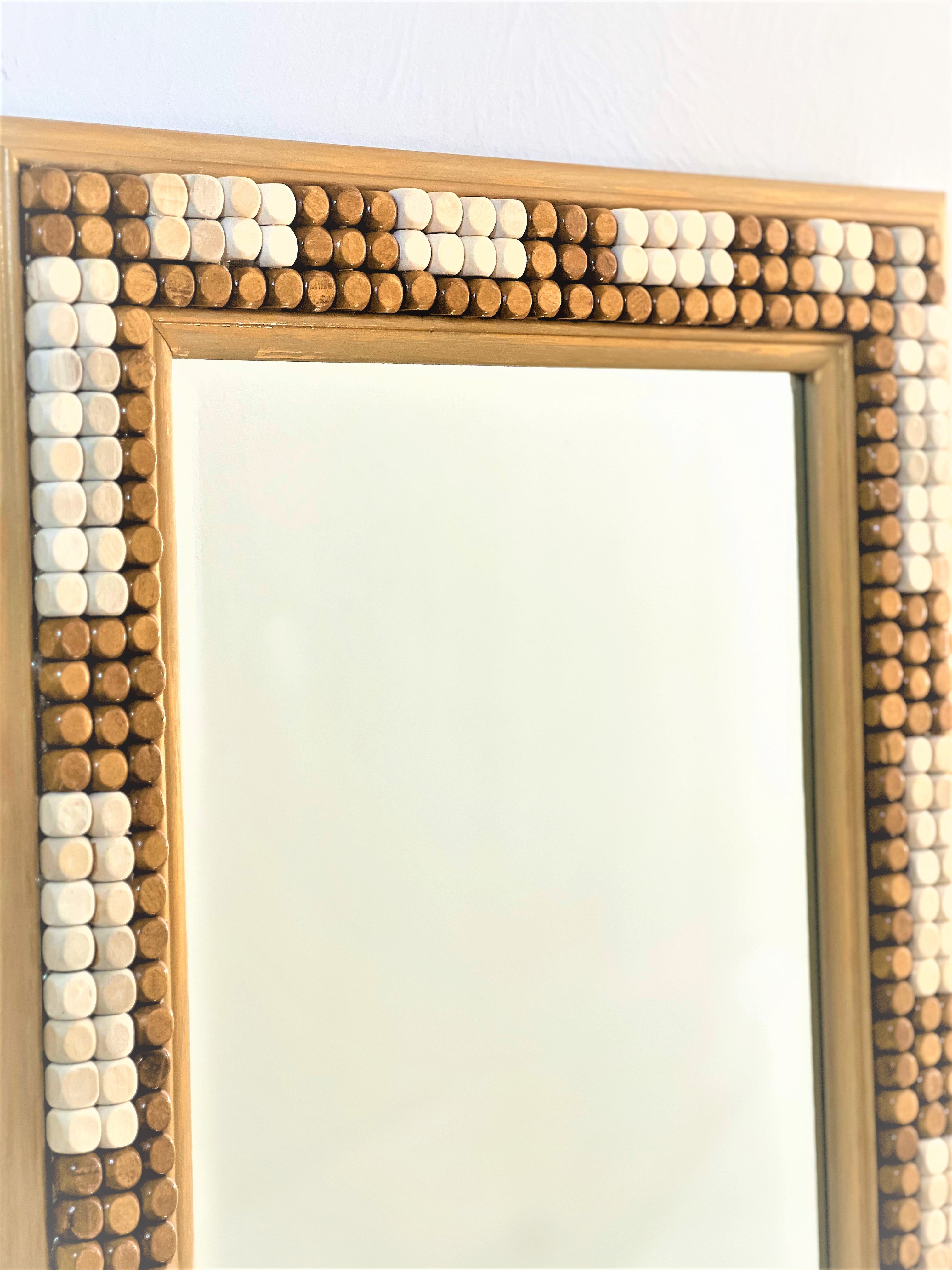 Rectangular Wall Mirror- Beaded Wall Mirror 29"L X 17.5 W