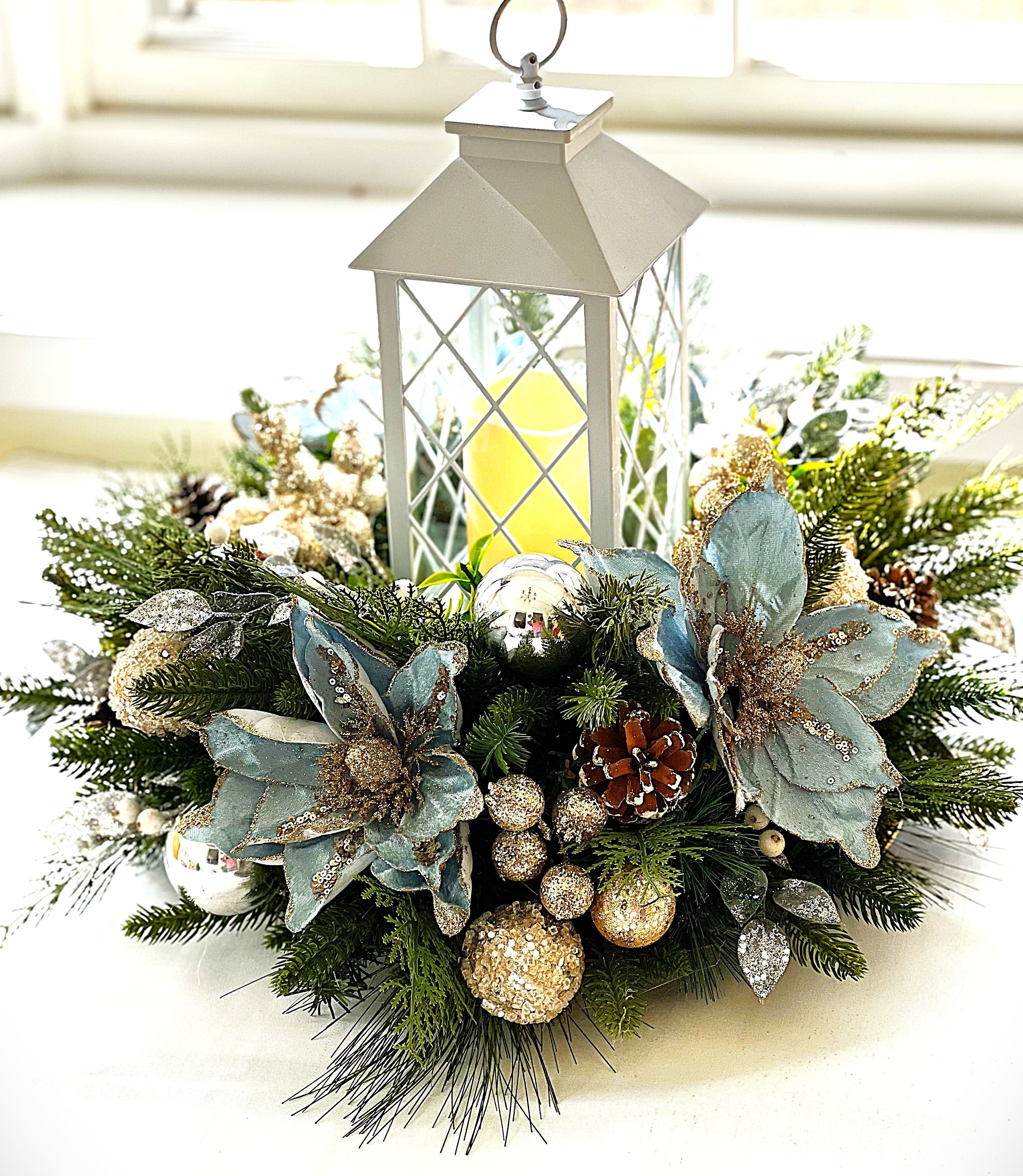 Enchanting LED Candle Lantern Centerpiece 22" X 16" H   With 12" Lantern