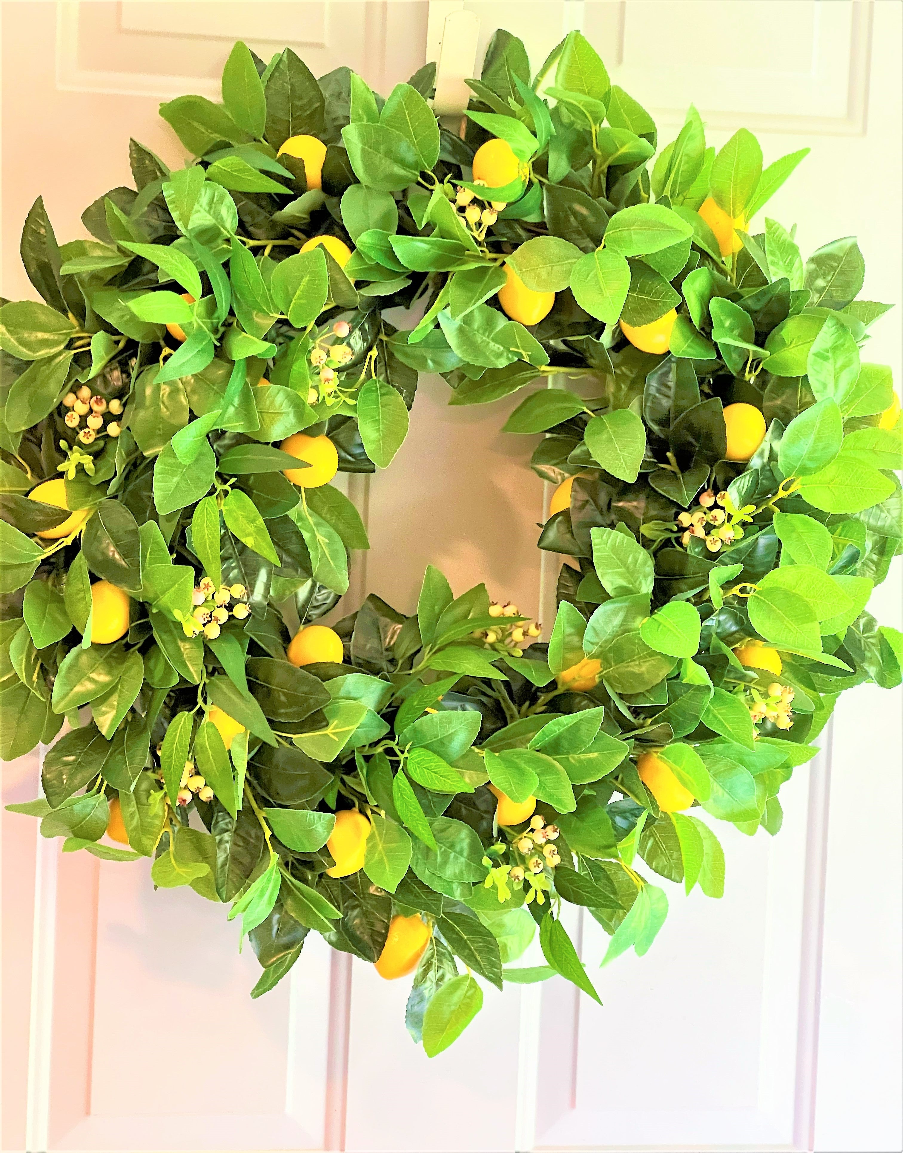 Lemon-Berry Wreath, Spring- Summer Wreath, Seasonal Wreath 26" Diameter
