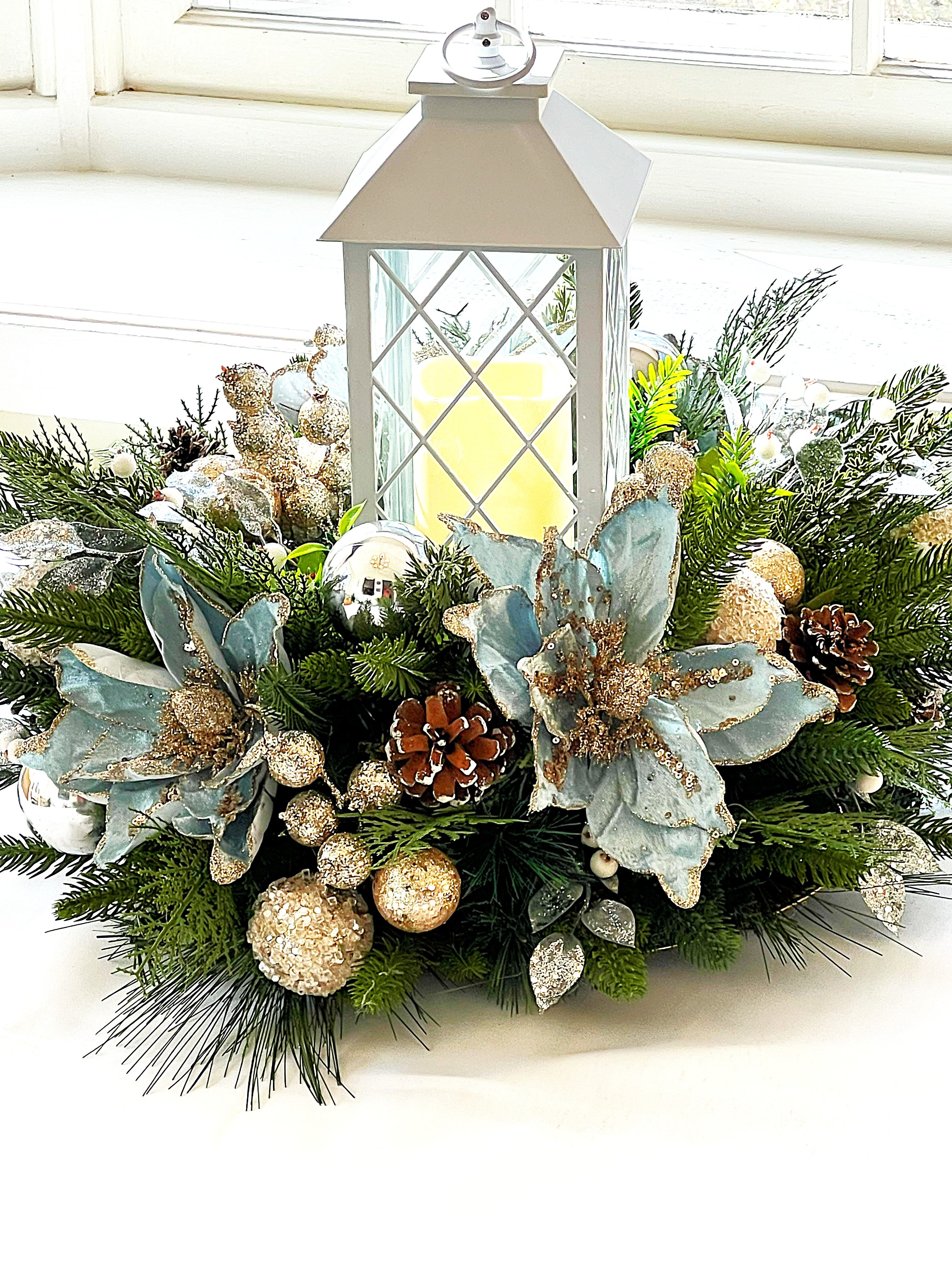 Enchanting LED Candle Lantern Centerpiece 22" X 16" H   With 12" Lantern