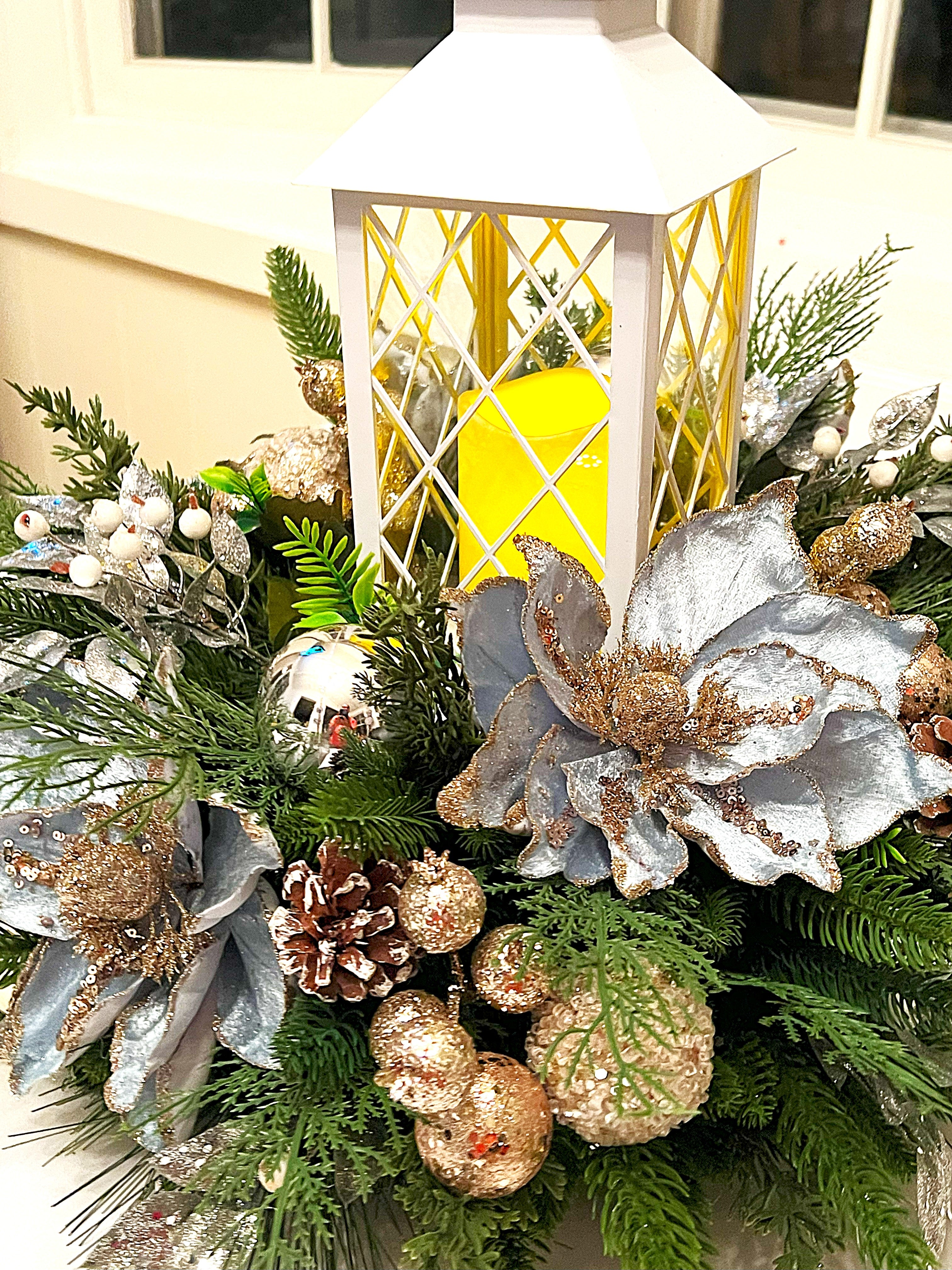 Enchanting LED Candle Lantern Centerpiece 22" X 16" H   With 12" Lantern