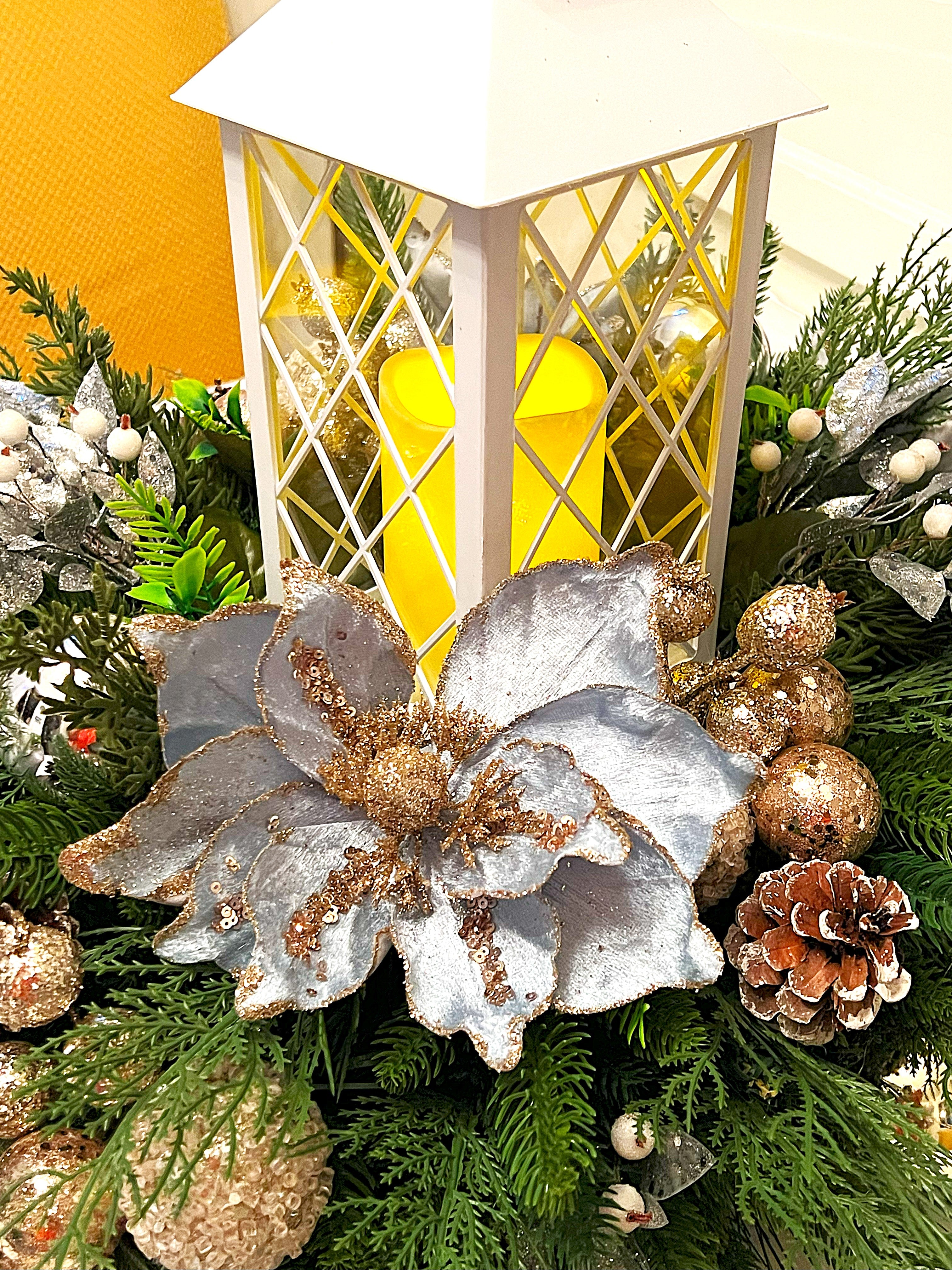 Enchanting LED Candle Lantern Centerpiece 22" X 16" H   With 12" Lantern