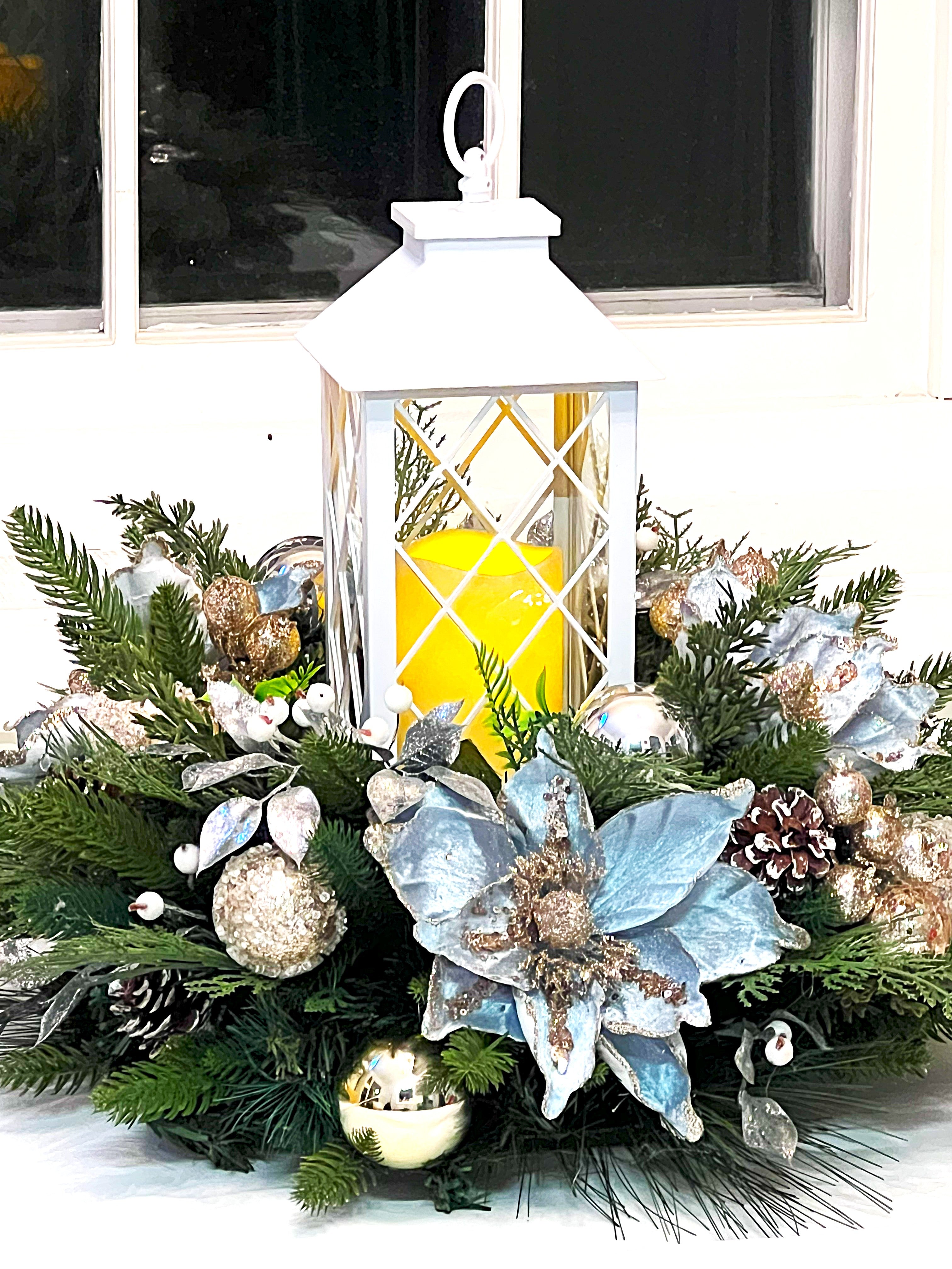 Enchanting LED Candle Lantern Centerpiece 22" X 16" H   With 12" Lantern