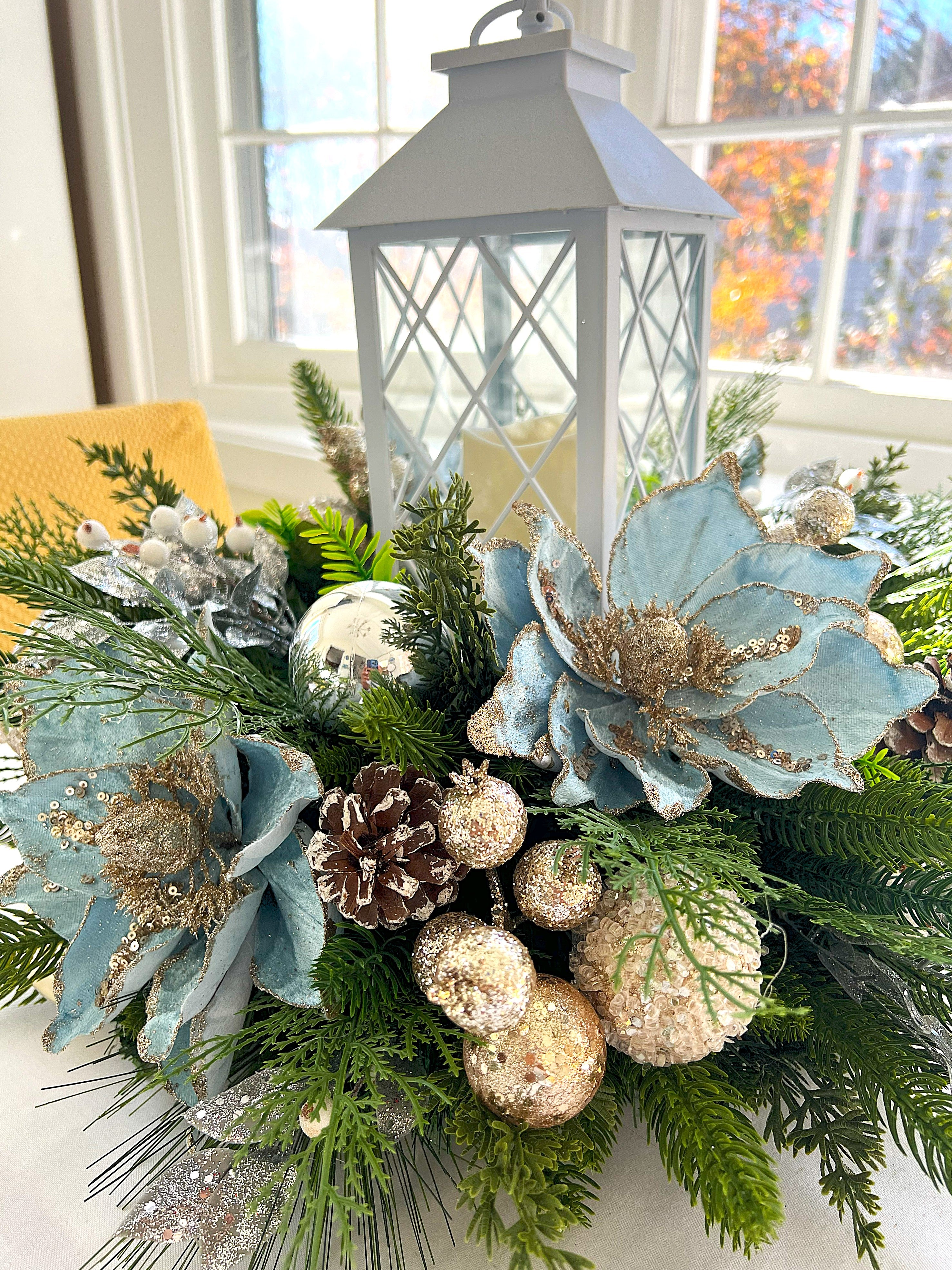 Enchanting LED Candle Lantern Centerpiece 22" X 16" H   With 12" Lantern