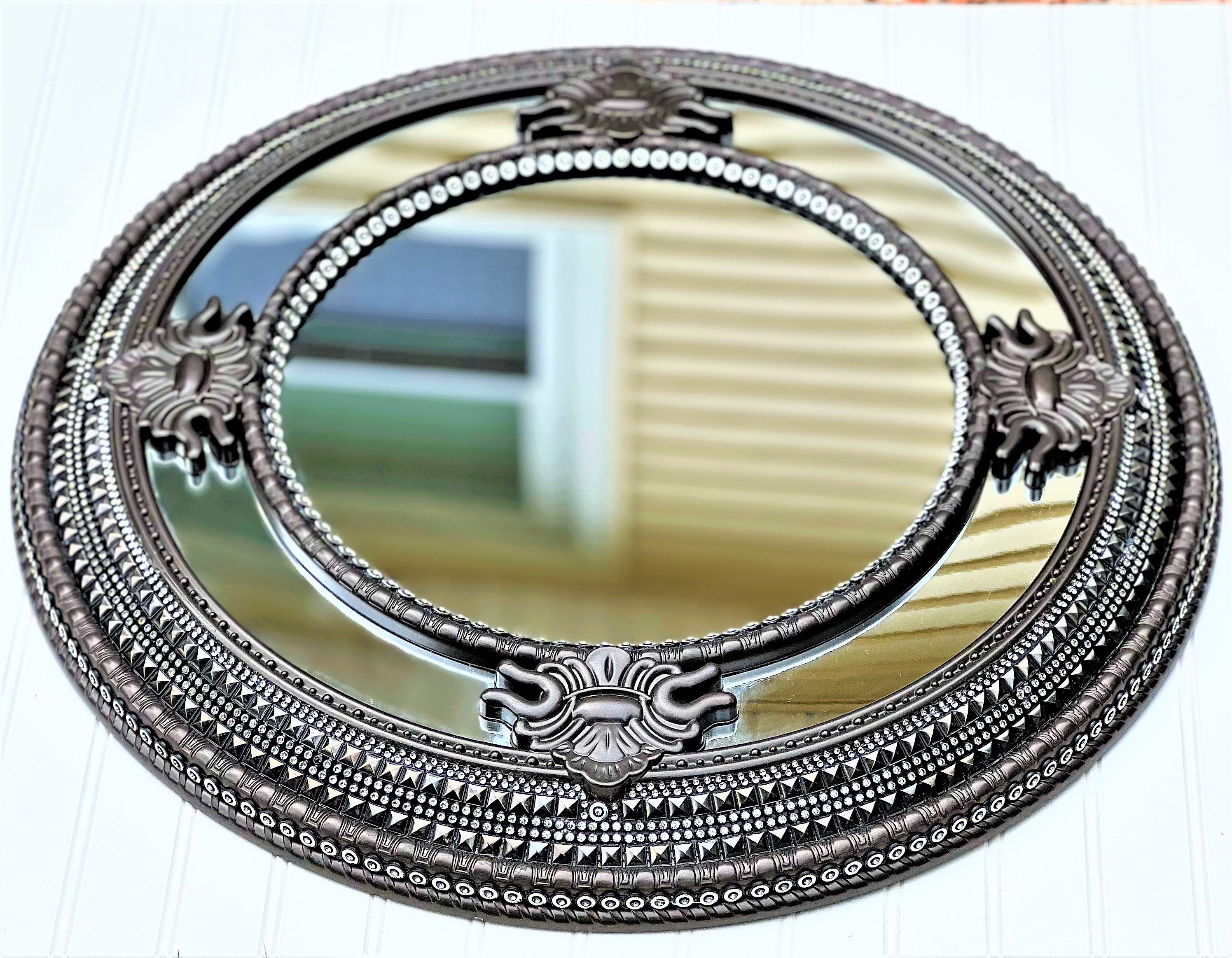 Classy Round Mirror, Wall Mirror, Home Décor, 26" Diameter with 15" Center Mirror
