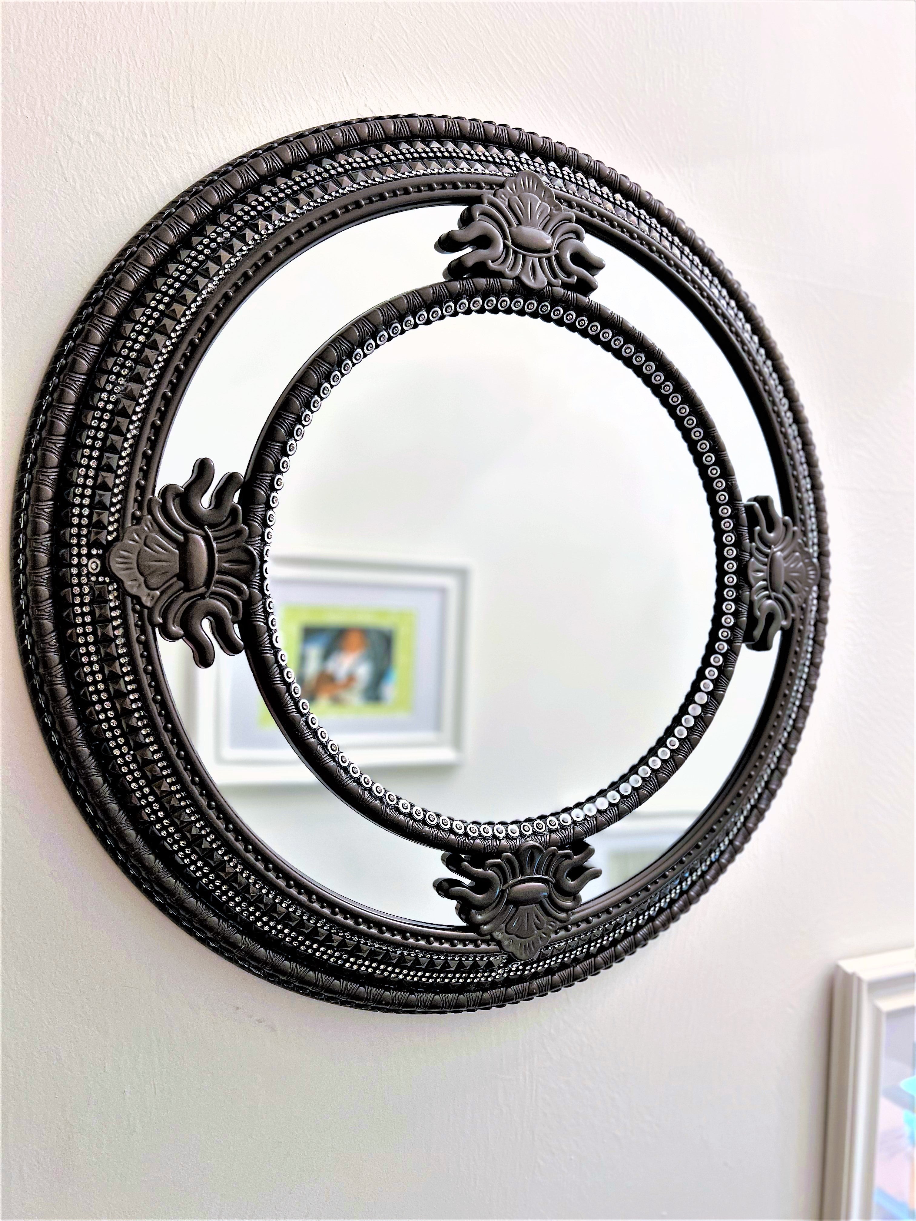Classy Round Mirror, Wall Mirror, Home Décor, 26" Diameter with 15" Center Mirror