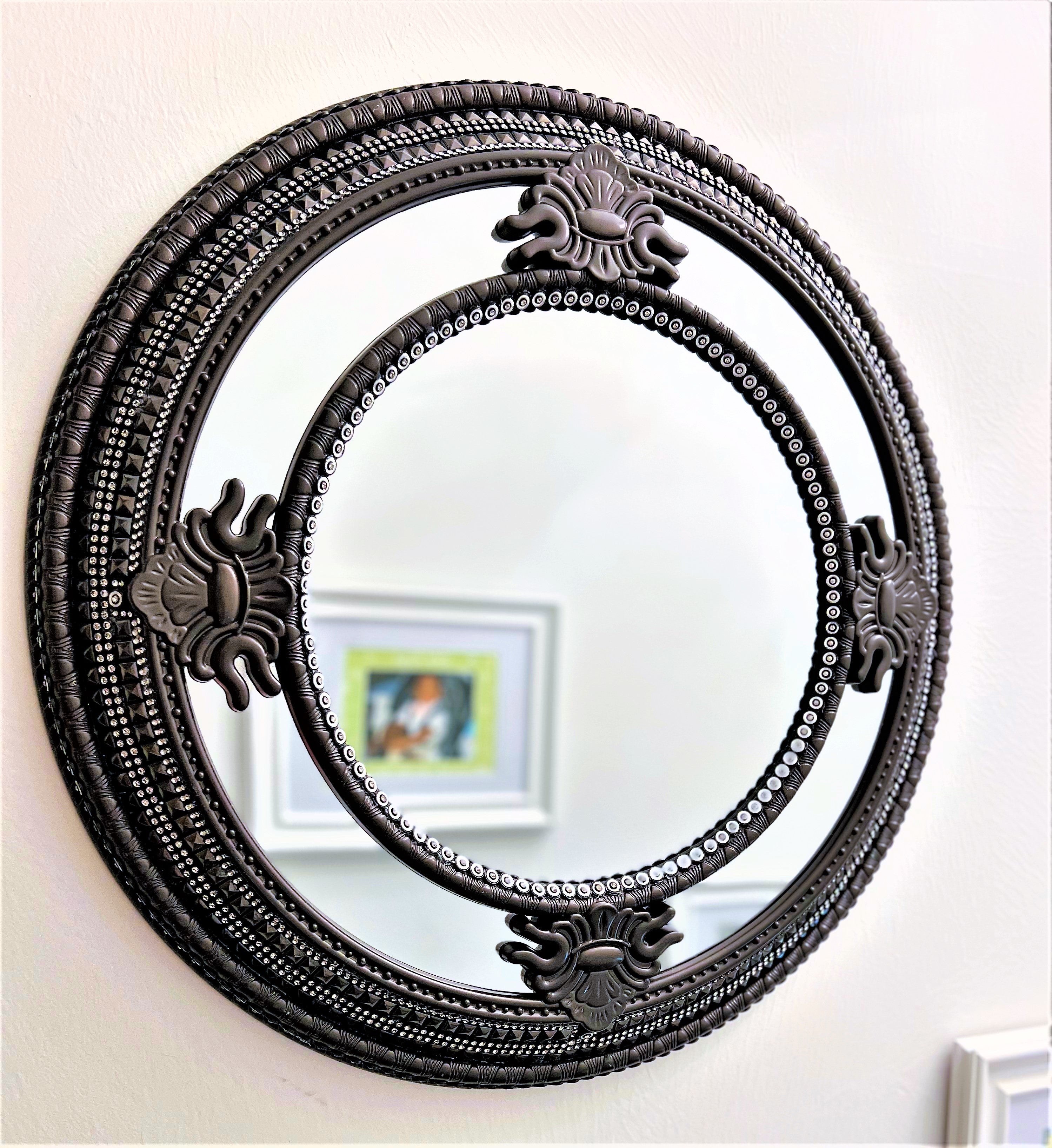Classy Round Mirror, Wall Mirror, Home Décor, 26" Diameter with 15" Center Mirror