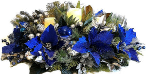 Blue Velvet Centerpiece- Holiday Home Decor- 30"Lx18"WX12"H