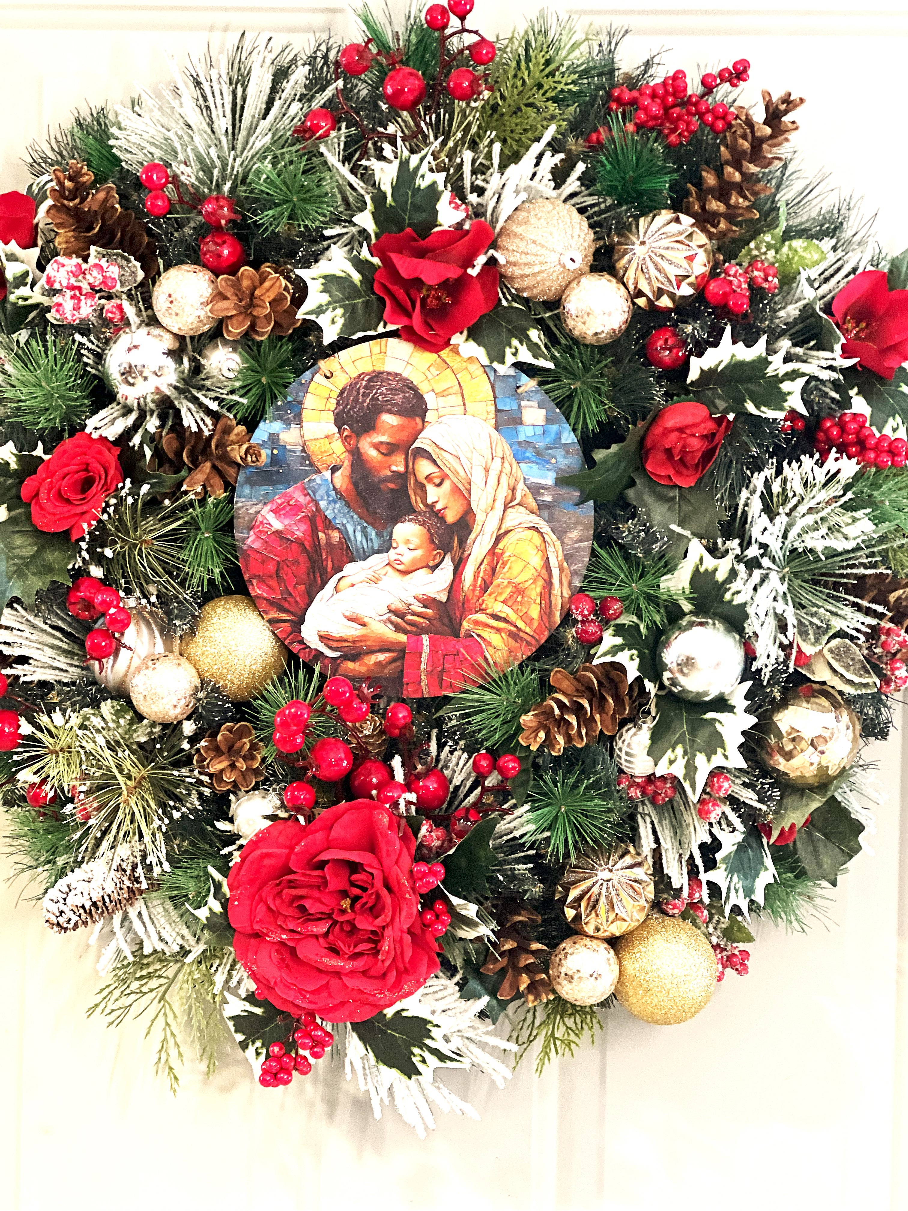 Holiday Wreath- Christmas Wreath- 25" Diameter