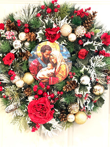 Holiday Wreath- Christmas Wreath- 25" Diameter