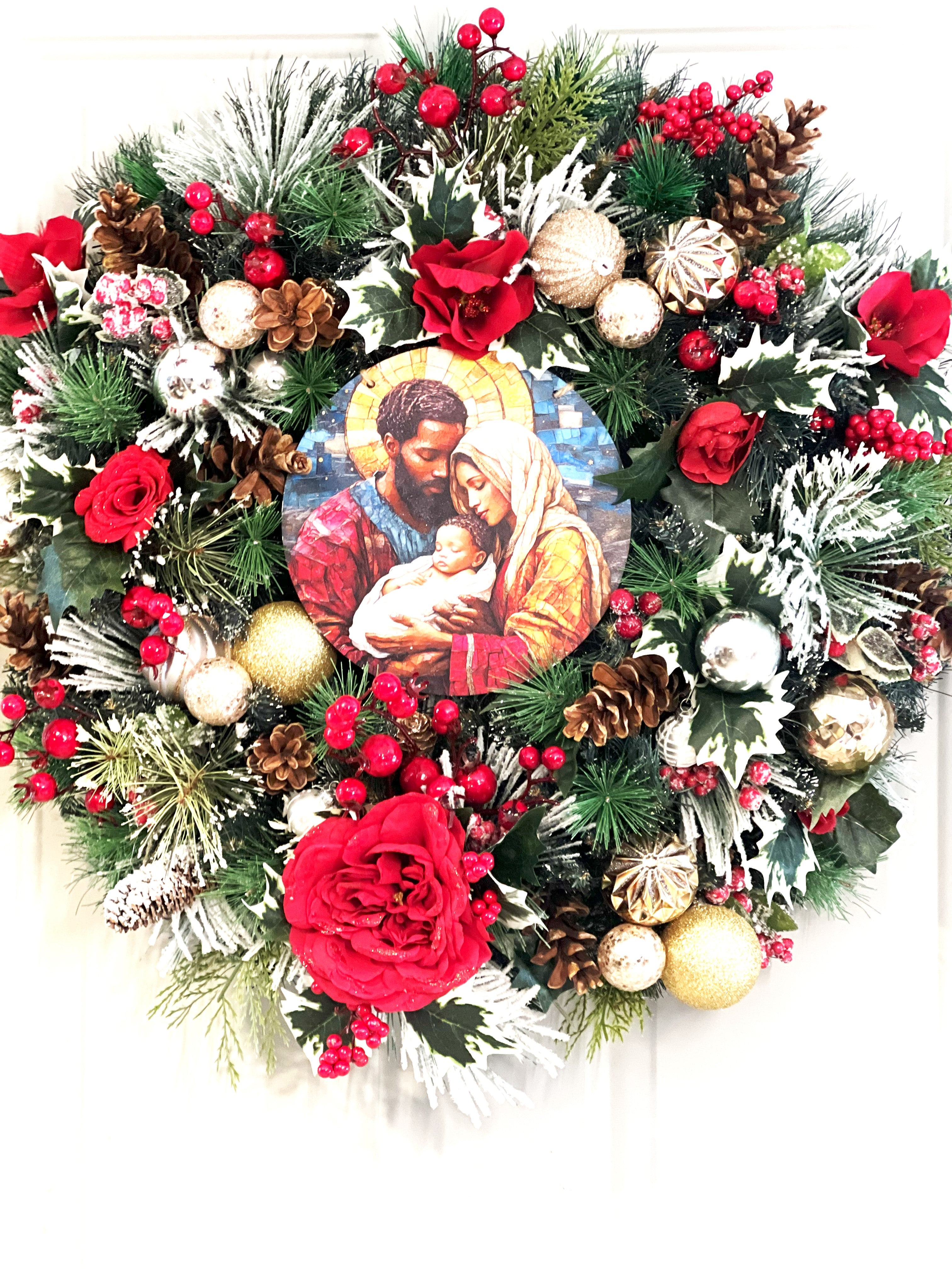 Holiday Wreath- Christmas Wreath- 25" Diameter