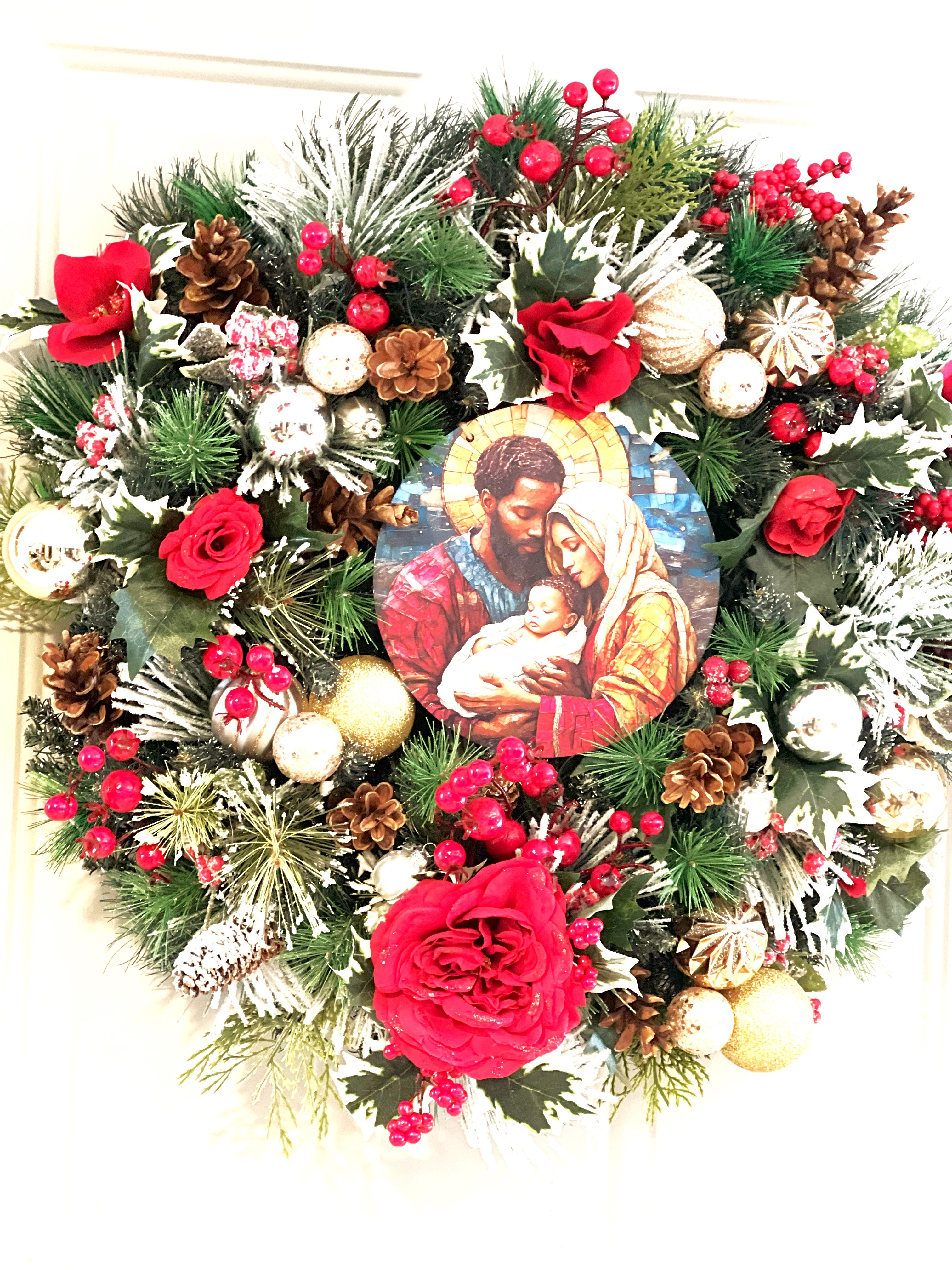 Holiday Wreath- Christmas Wreath- 25" Diameter