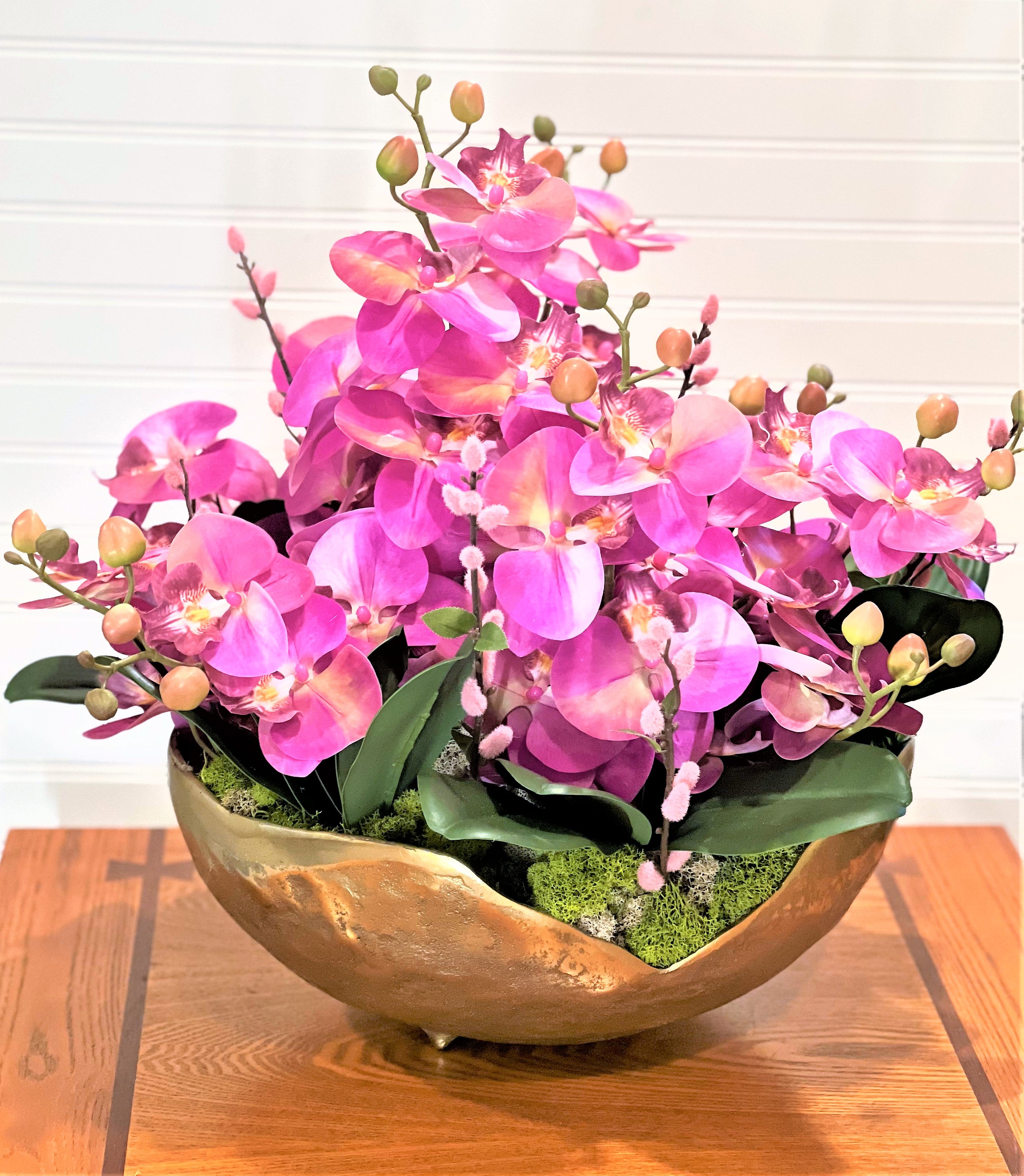 Exotic & Graceful Lavender Orchid Centerpiece, 22"Diameter X 22H X7"