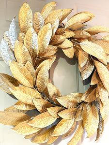 4 Seasons Wreath- Gold Magnolia Wreath- Home Decor 22" Diameter