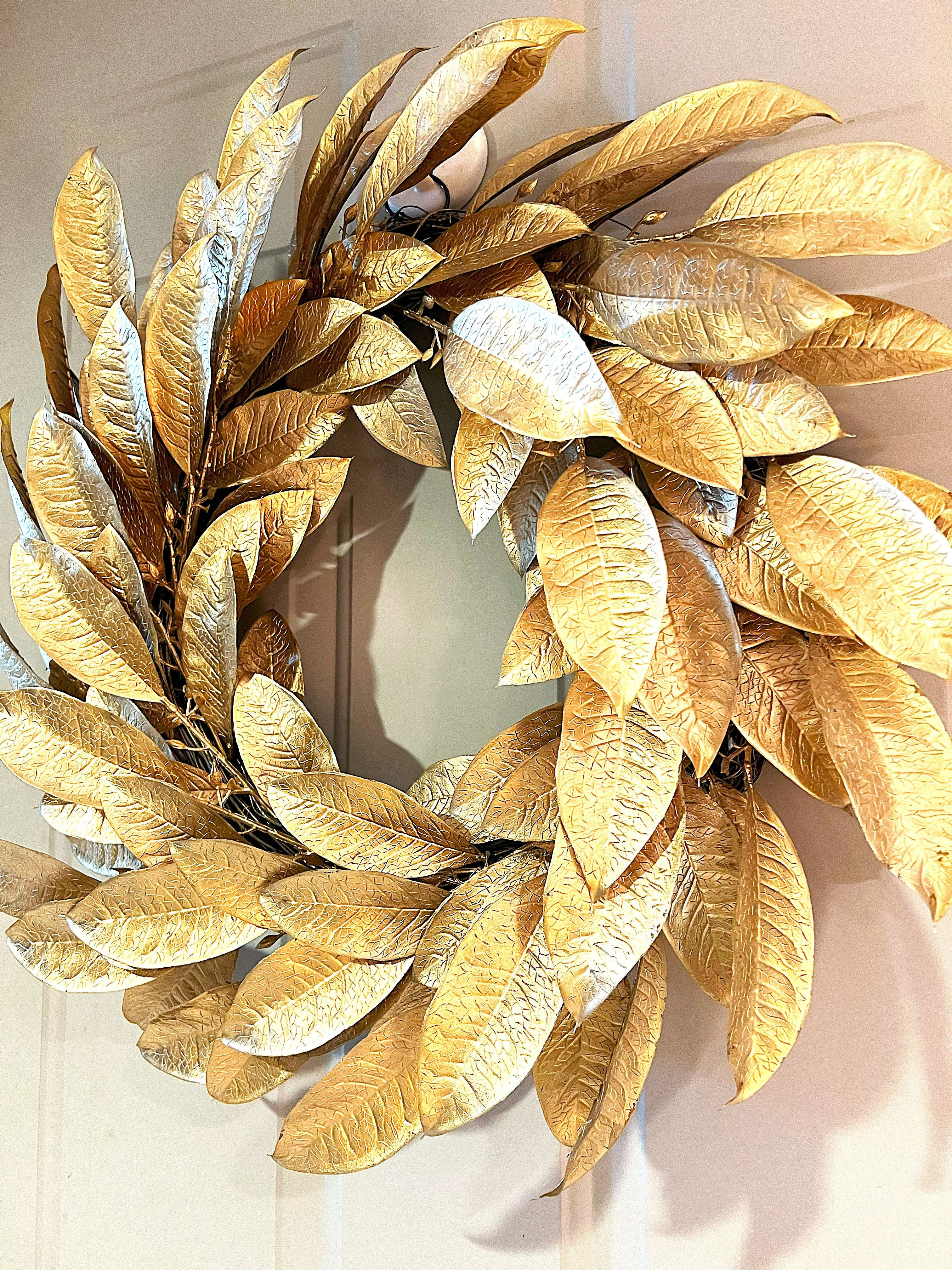 4 Seasons Wreath- Gold Magnolia Wreath- Home Decor 22" Diameter