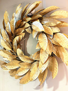4 Seasons Wreath- Gold Magnolia Wreath- Home Decor 22" Diameter