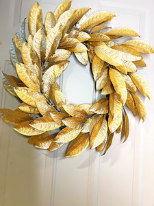 4 Seasons Wreath- Gold Magnolia Wreath- Home Decor 22" Diameter