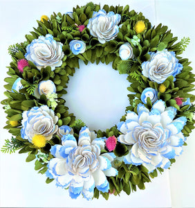Wood Chip Wreath- Spring-Summer- Everyday Home Decor 20 Inches
