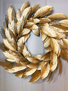 4 Seasons Wreath- Gold Magnolia Wreath- Home Decor 22" Diameter