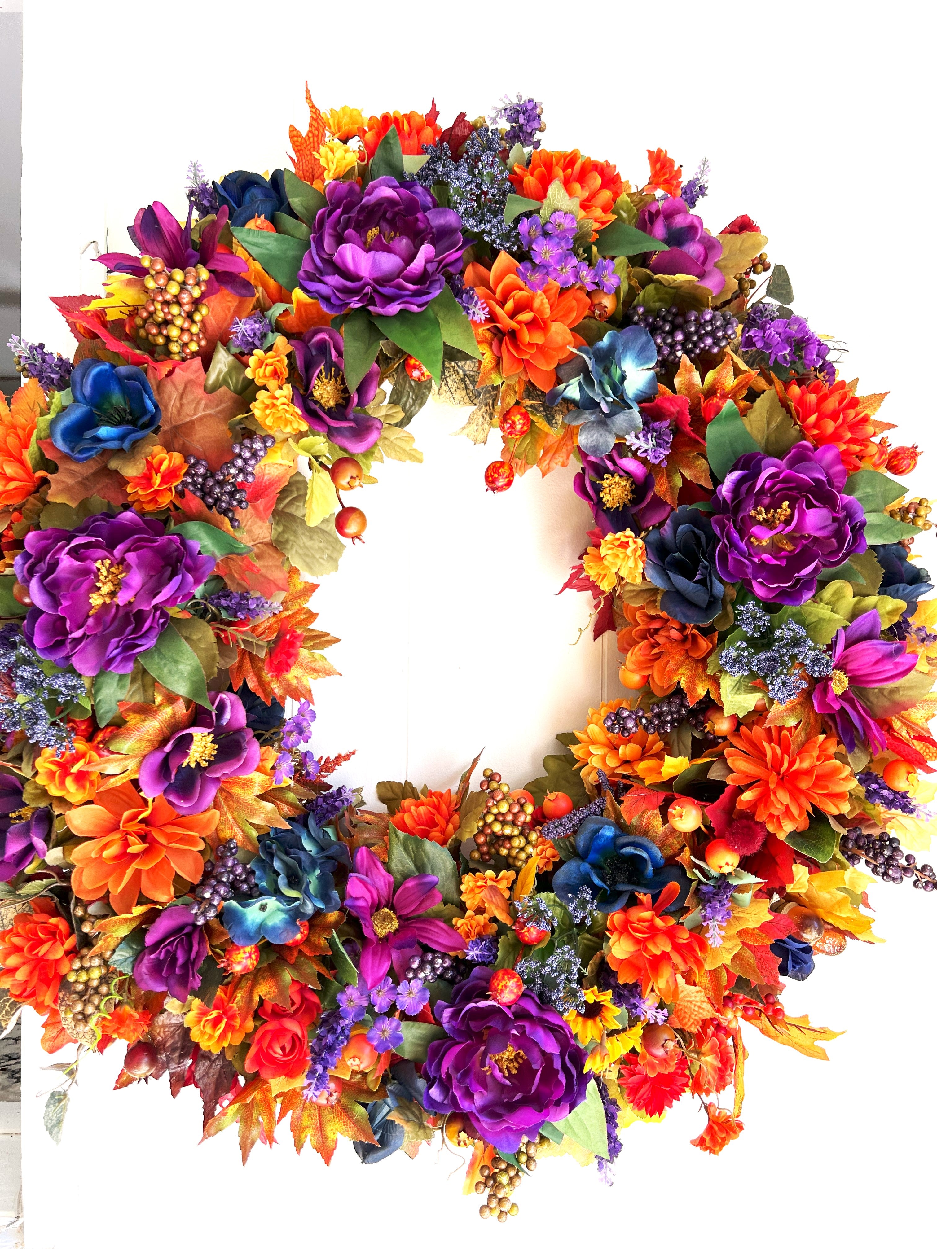 Autumn Gathering Wreath, Purple-Orange Wreath