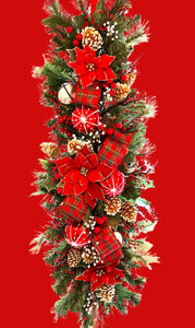 Christmas Swag, Teardrop Christmas Swag, 44"L X 17W"X 8H