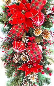 Christmas Swag, Teardrop Christmas Swag, 44"L X 17W"X 8H