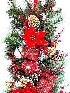 Christmas Swag, Teardrop Christmas Swag, 44"L X 17W"X 8H
