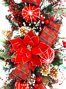 Christmas Swag, Teardrop Christmas Swag, 44"L X 17W"X 8H