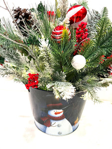 Christmas LED Lights In A Frosted Snowman Container- 22" Wide X 24" H