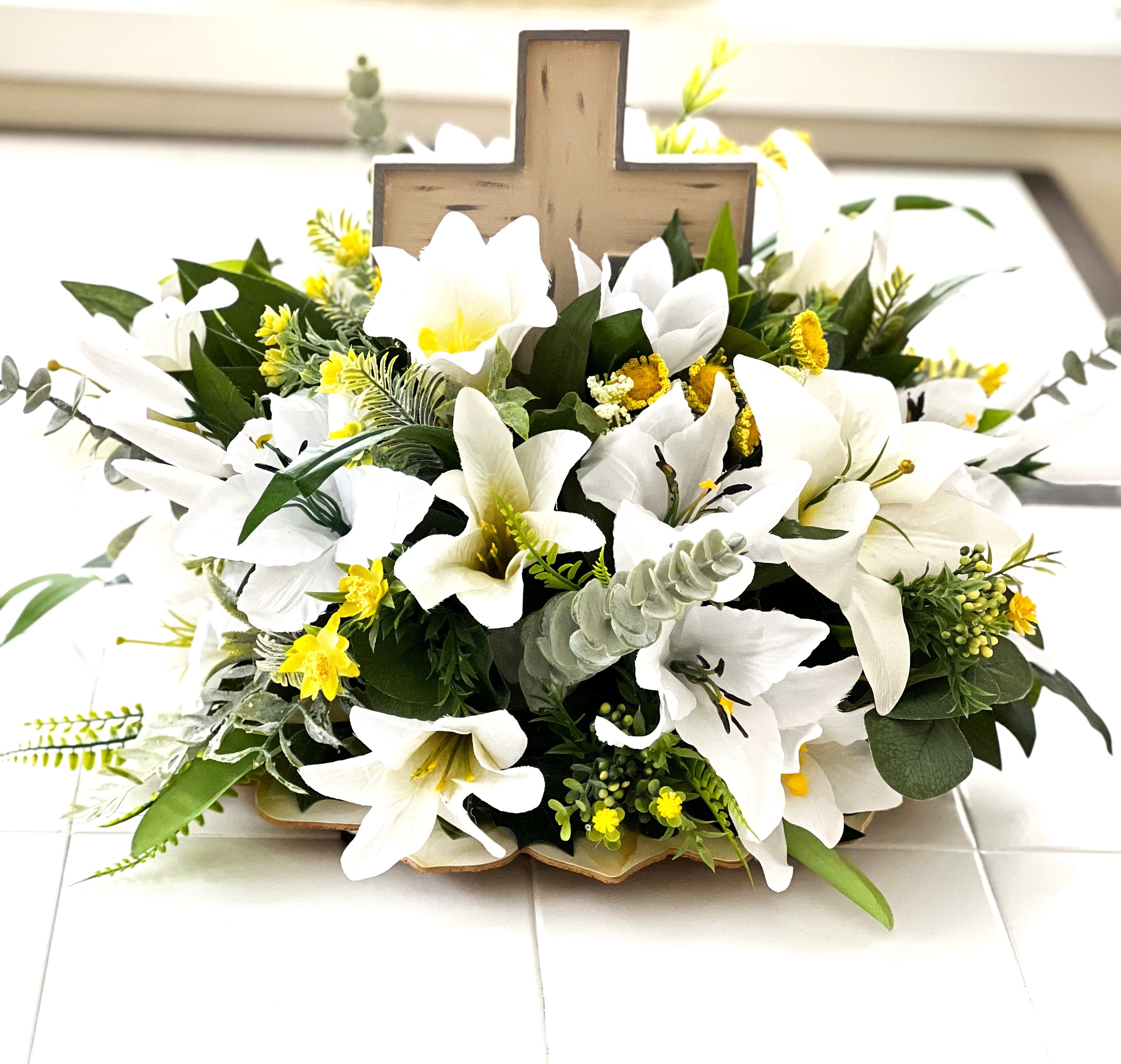 Easter Centerpiece- 20" Diameter X 15" With Cross
