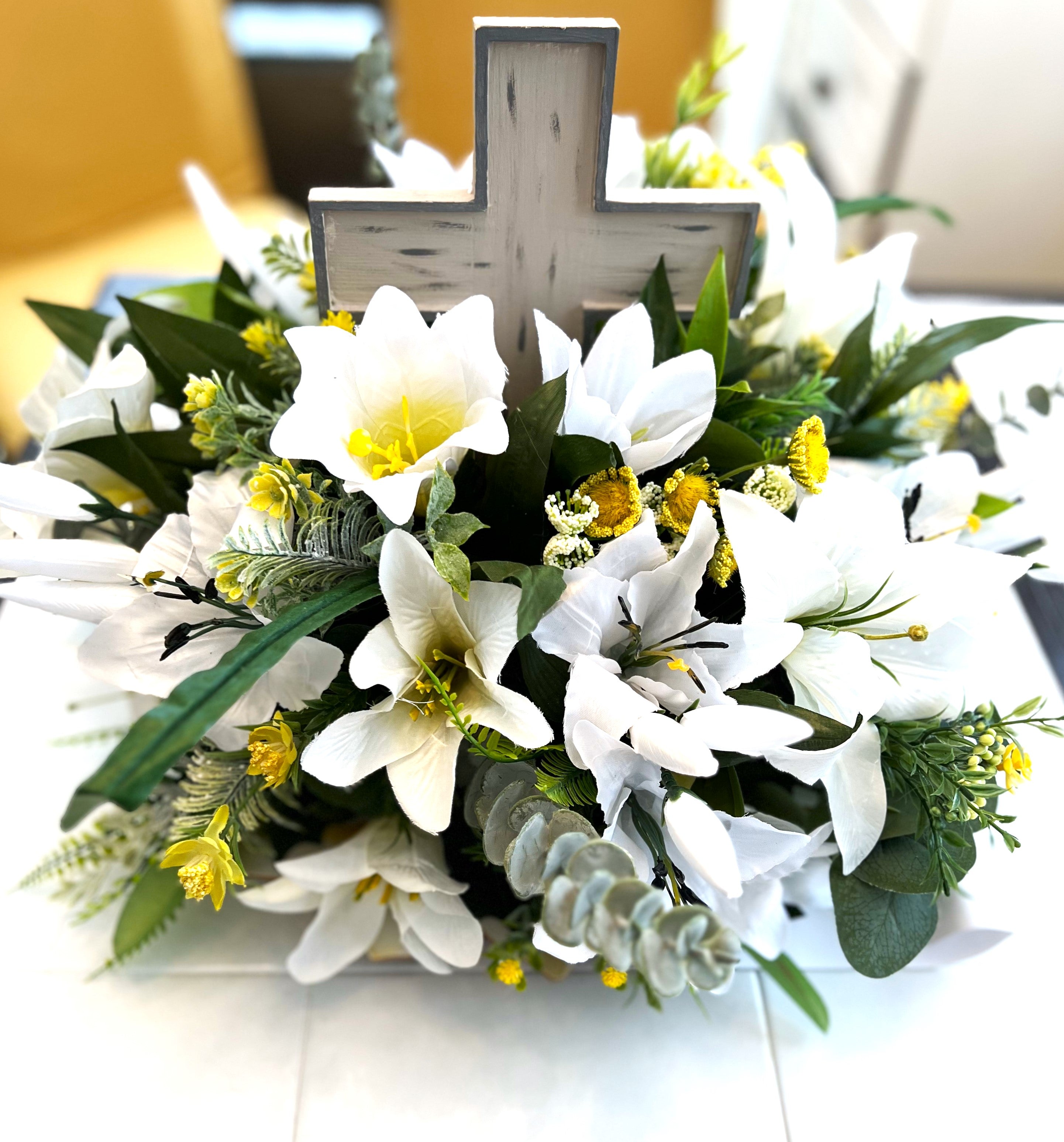 Easter Centerpiece- 20" Diameter X 15" With Cross