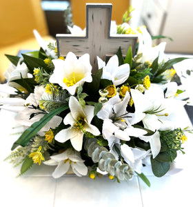 Easter Centerpiece- 20" Diameter X 15" With Cross