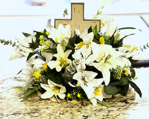 Easter Centerpiece- 20" Diameter X 15" With Cross