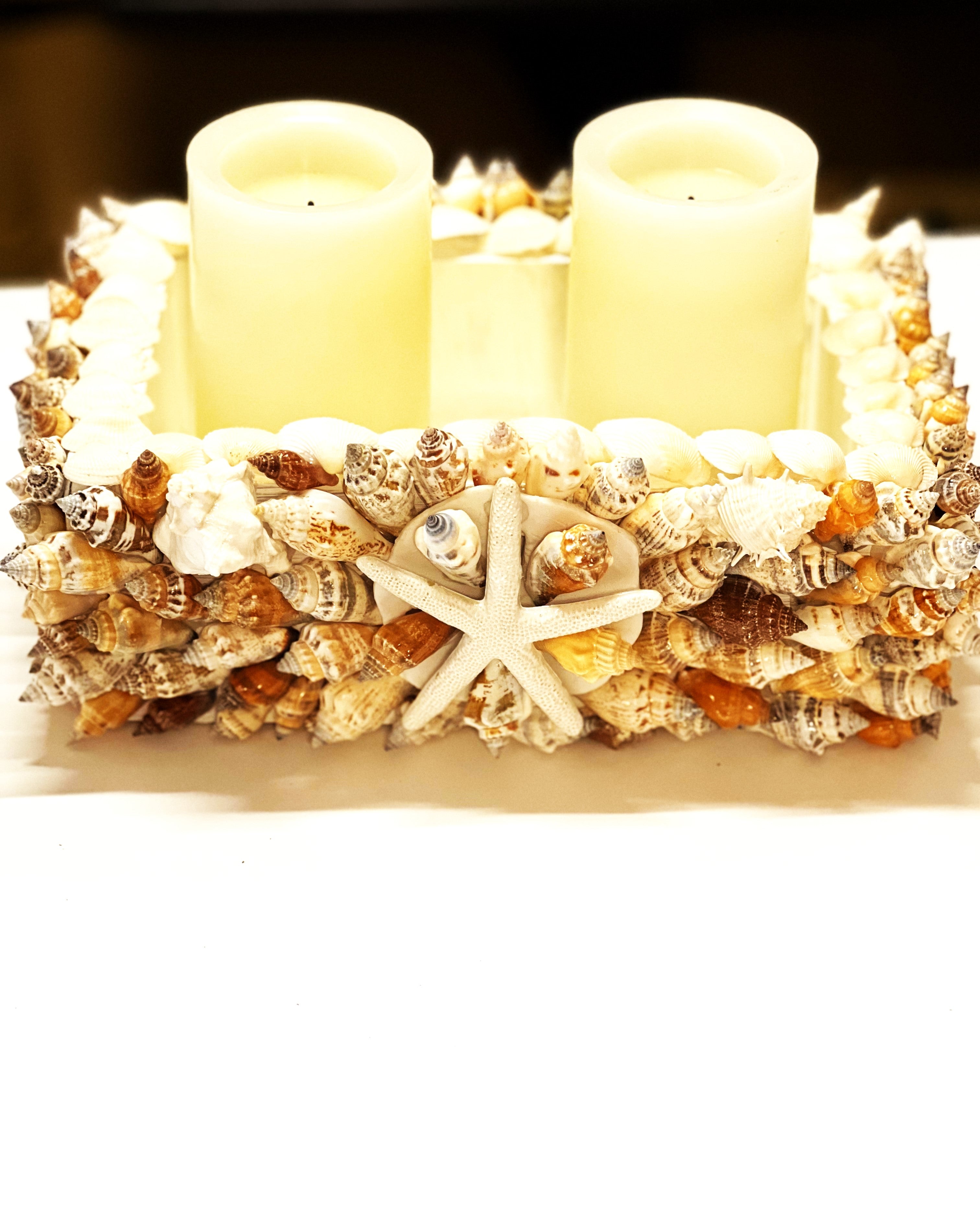 SeaShell Candle holder 11" L X 7"W X 4" H