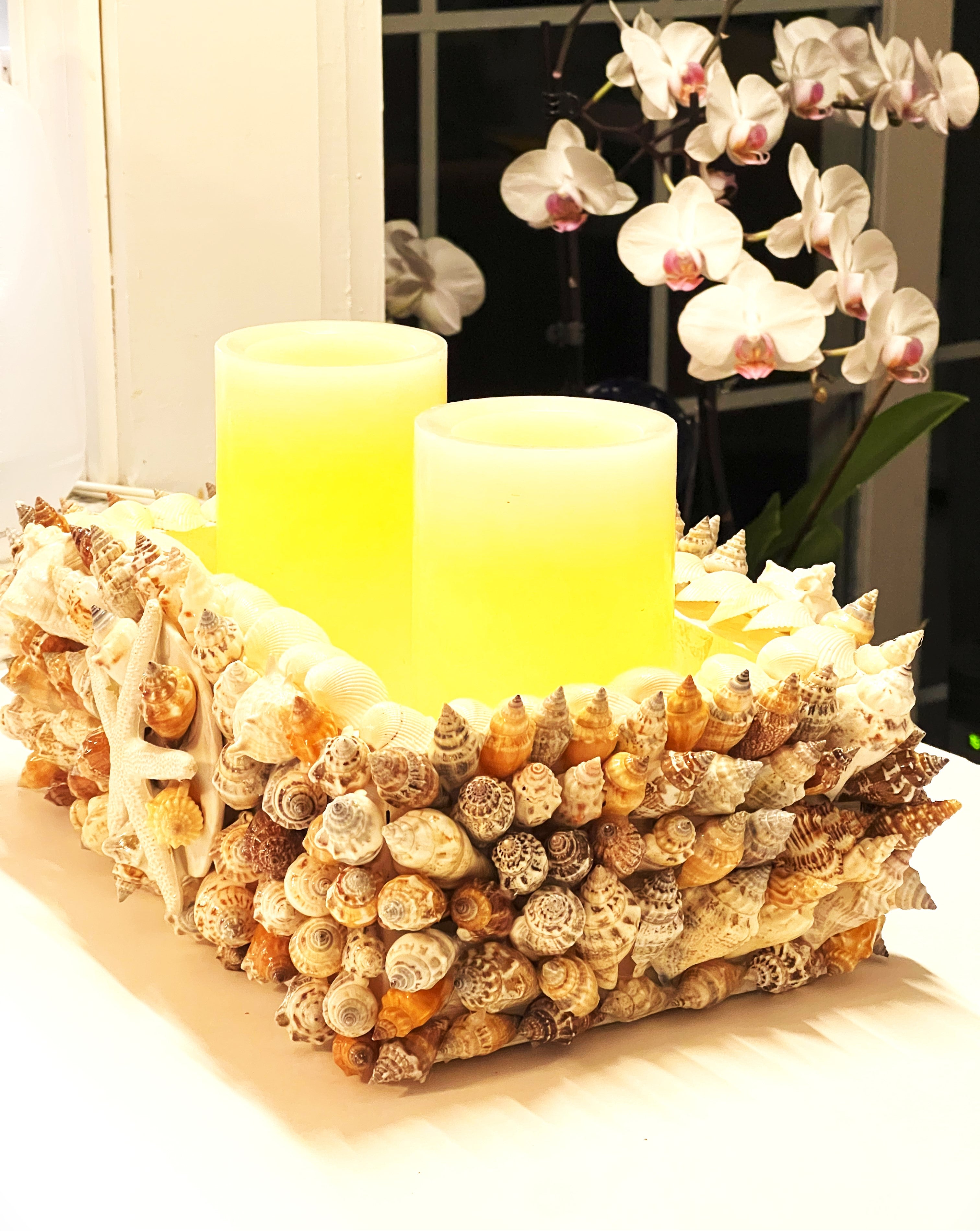 SeaShell Candle holder 11" L X 7"W X 4" H