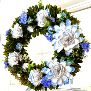 Wood Chip Wreath- Spring-Summer- Everyday Home Decor 20 Inches