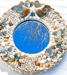 Sea Shell Mirror- 18" Overall Diameter X 10" Mirror