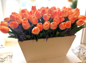 Tulips Centerpiece, 22"L X 14" W