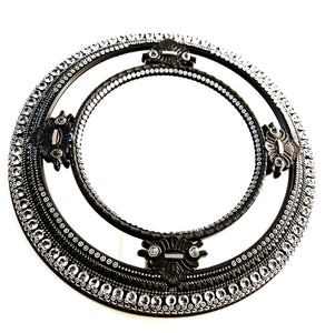 Wall Mirror In Bronze With Crystal Embellishment - 27 X 20