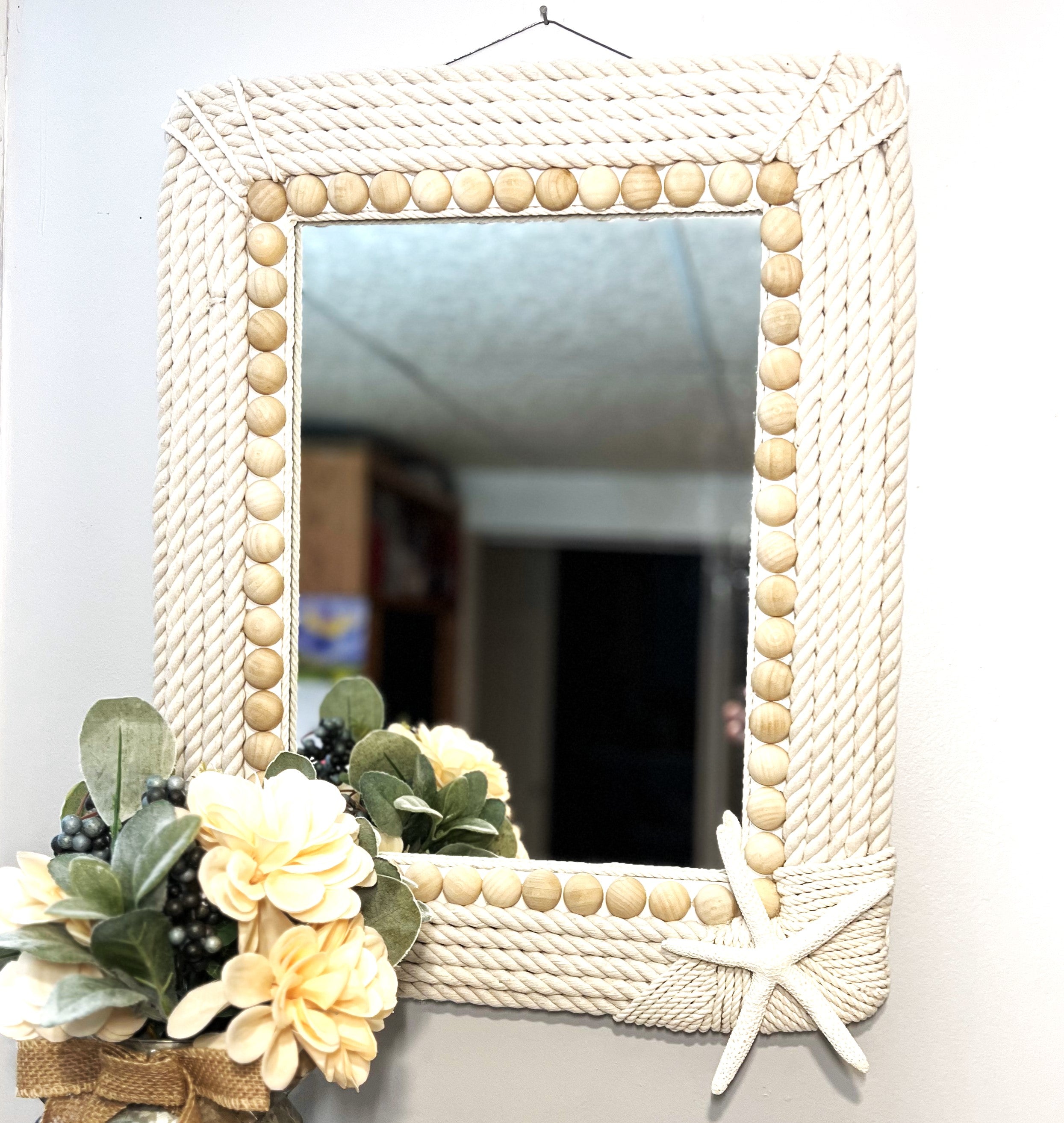 Coastal Haven Mirror- Home Decor-21" L X 17" W Reflecting 15X11 Mirror Glass