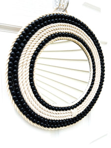 Boho Wall Mirror- 18 Inch Round Mirror -10" Coastal Mirror